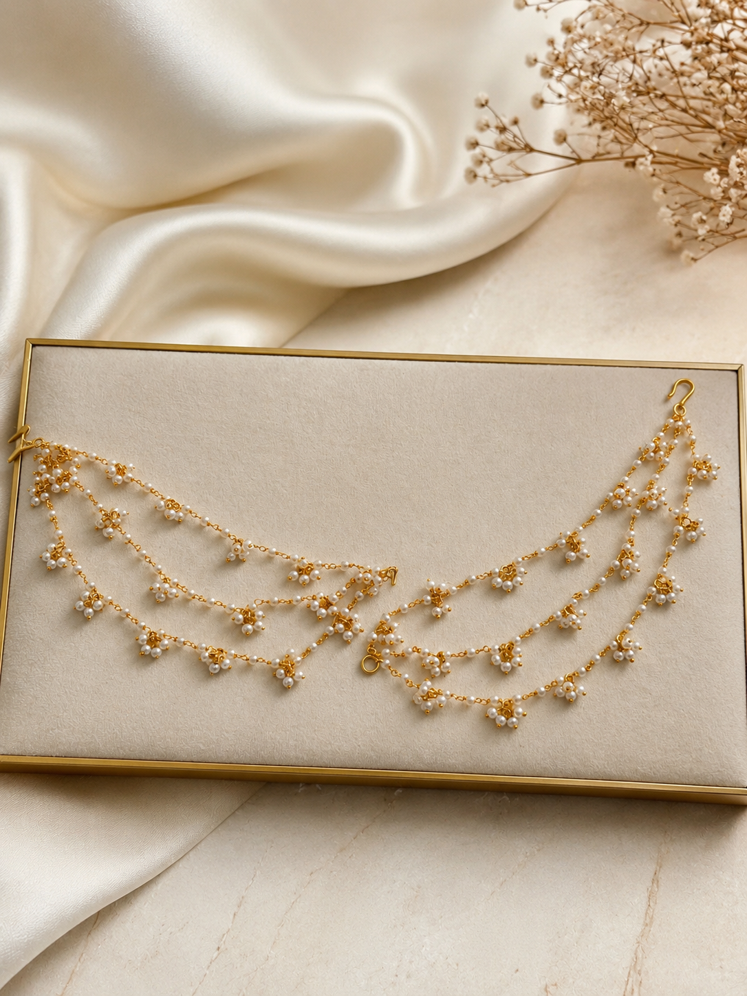 Gold & Pearl Earring Chains (Sahare)