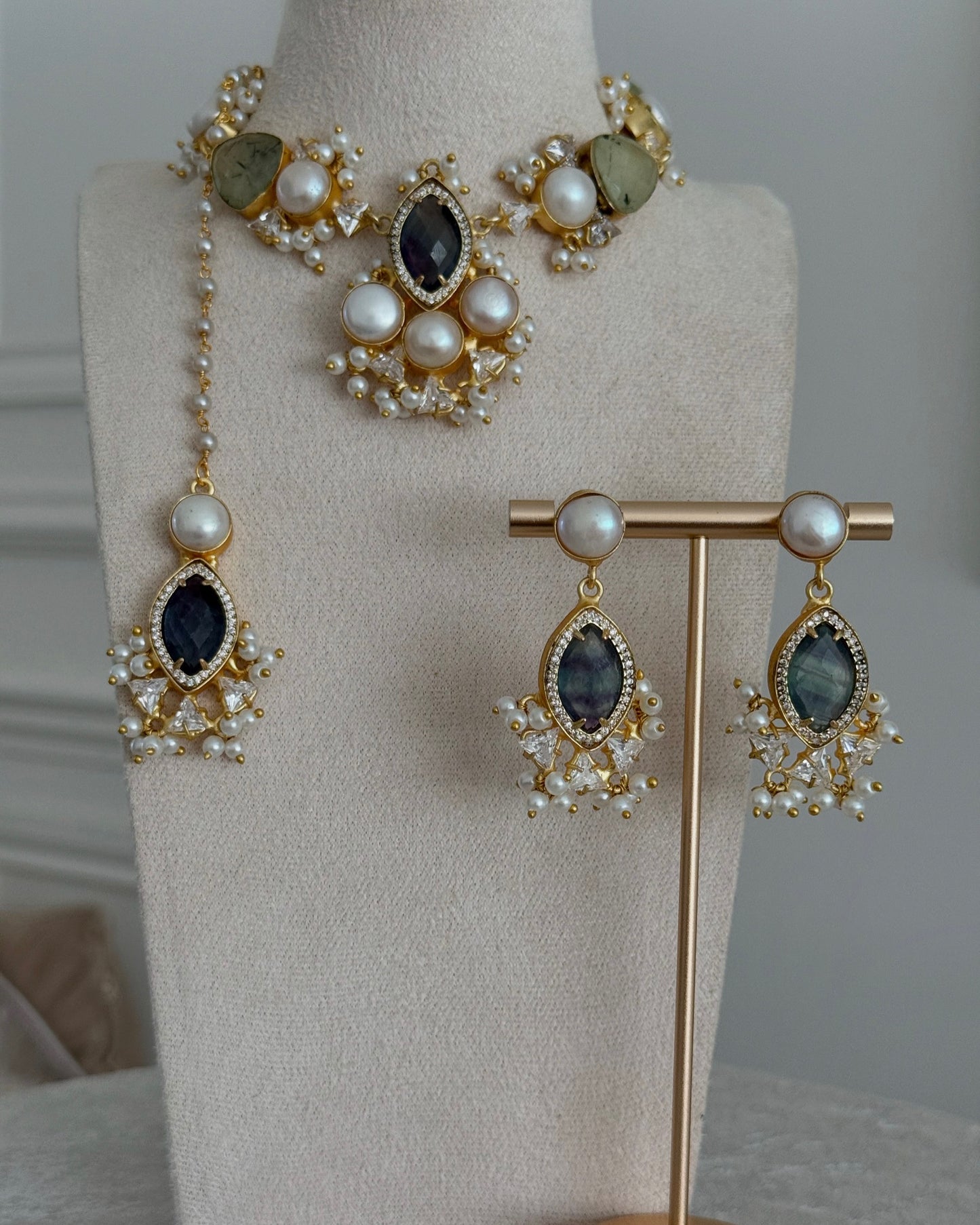Ayzel sage necklace set