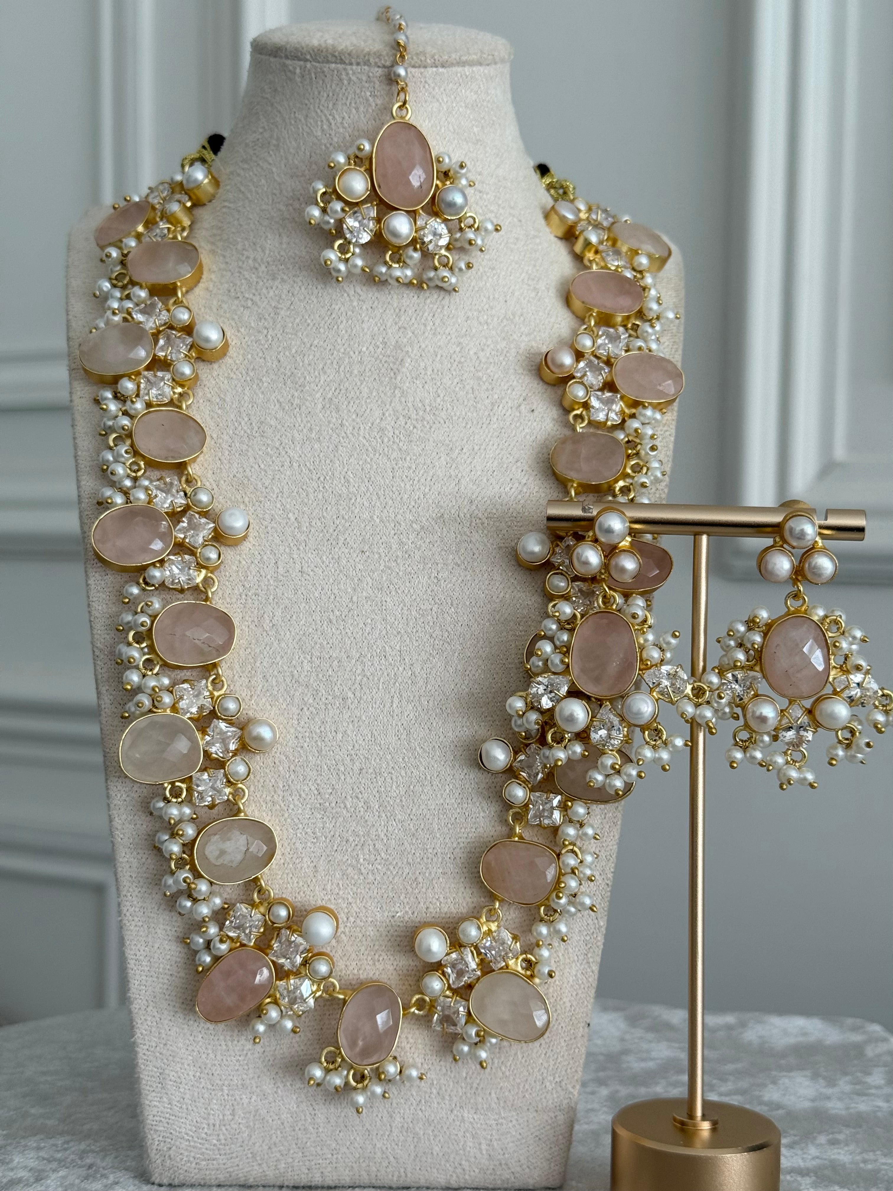 Freya rose quartz mala set