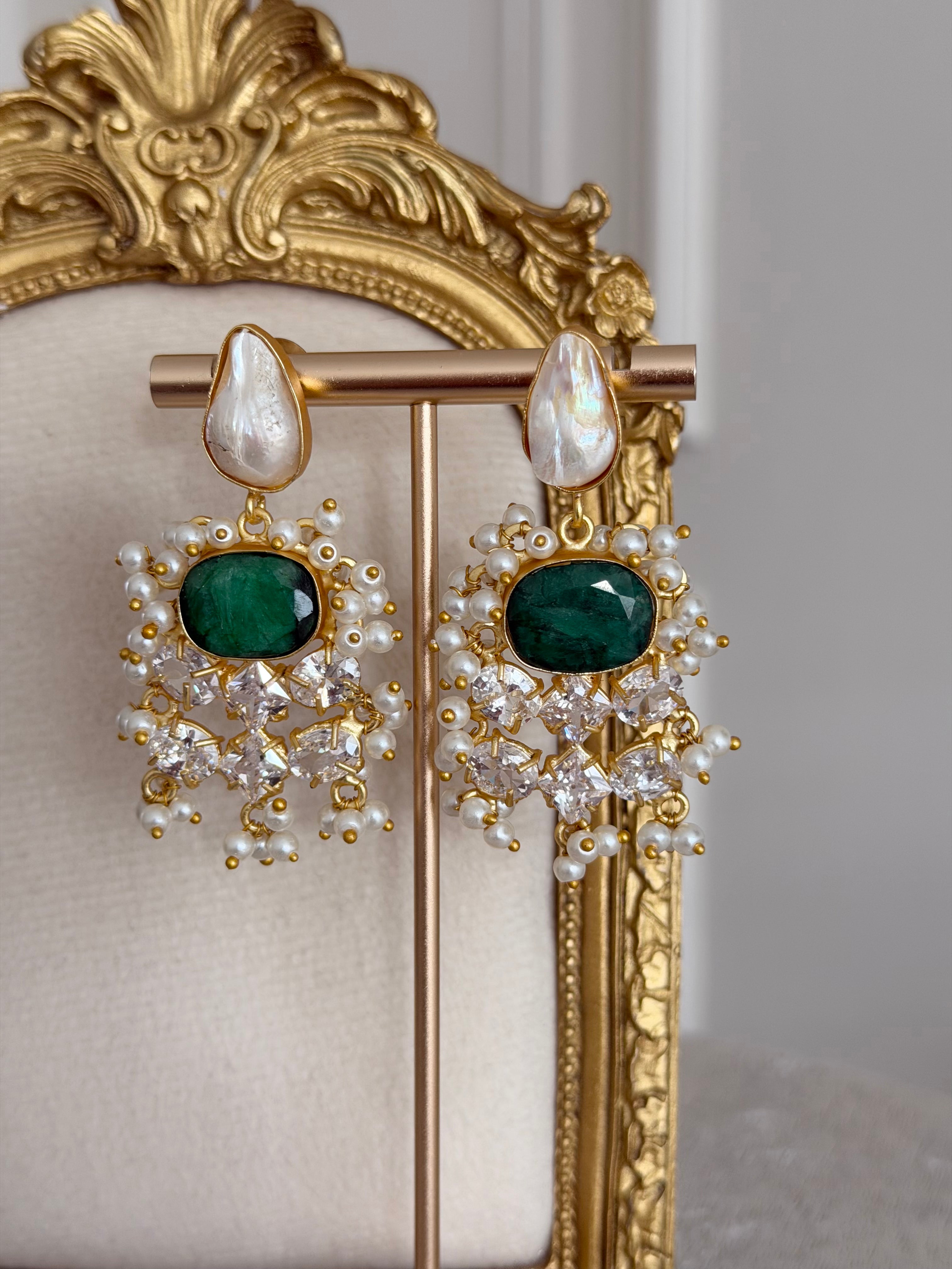 Latifa Green Earrings
