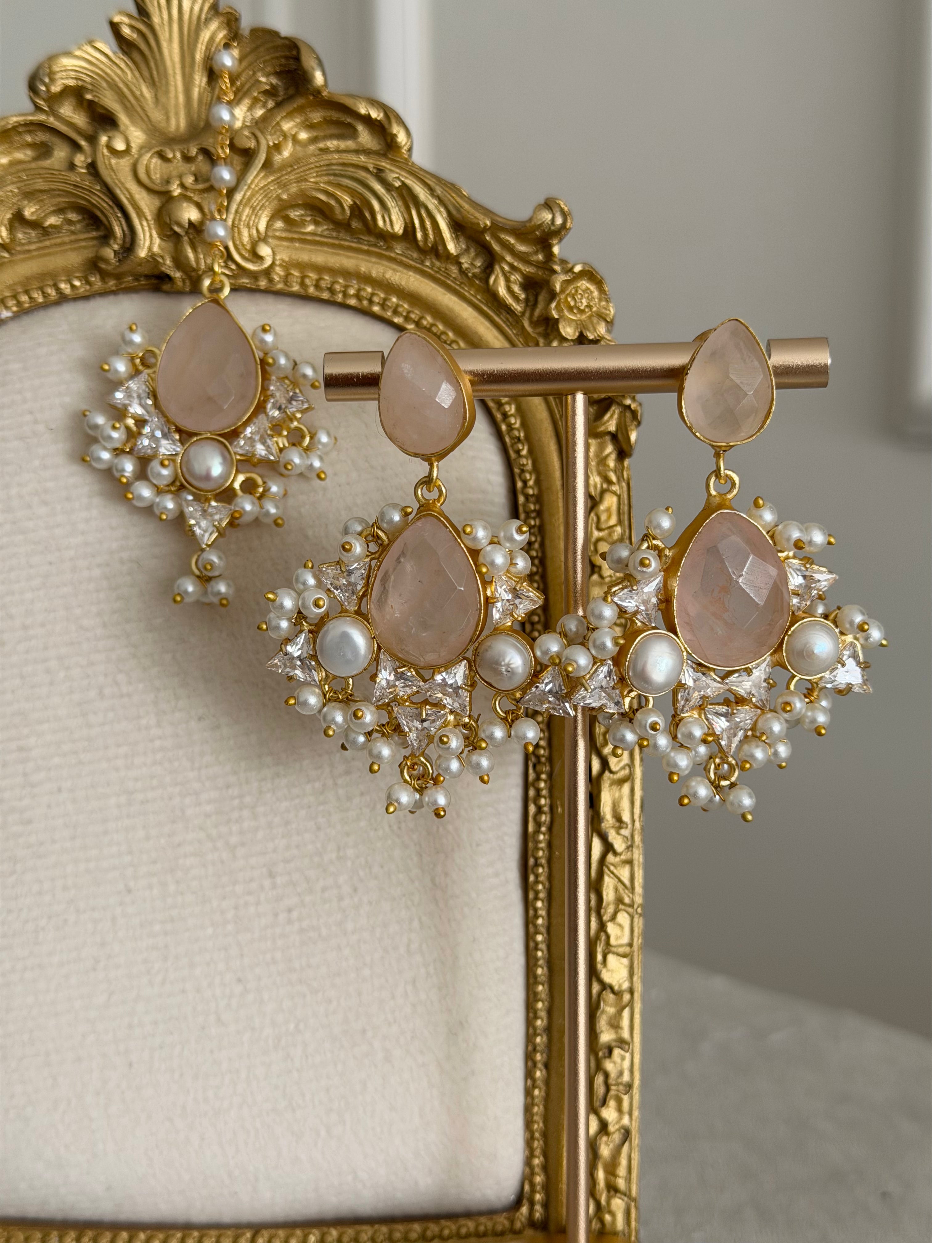 Rania Rose Quartz Tikka Set
