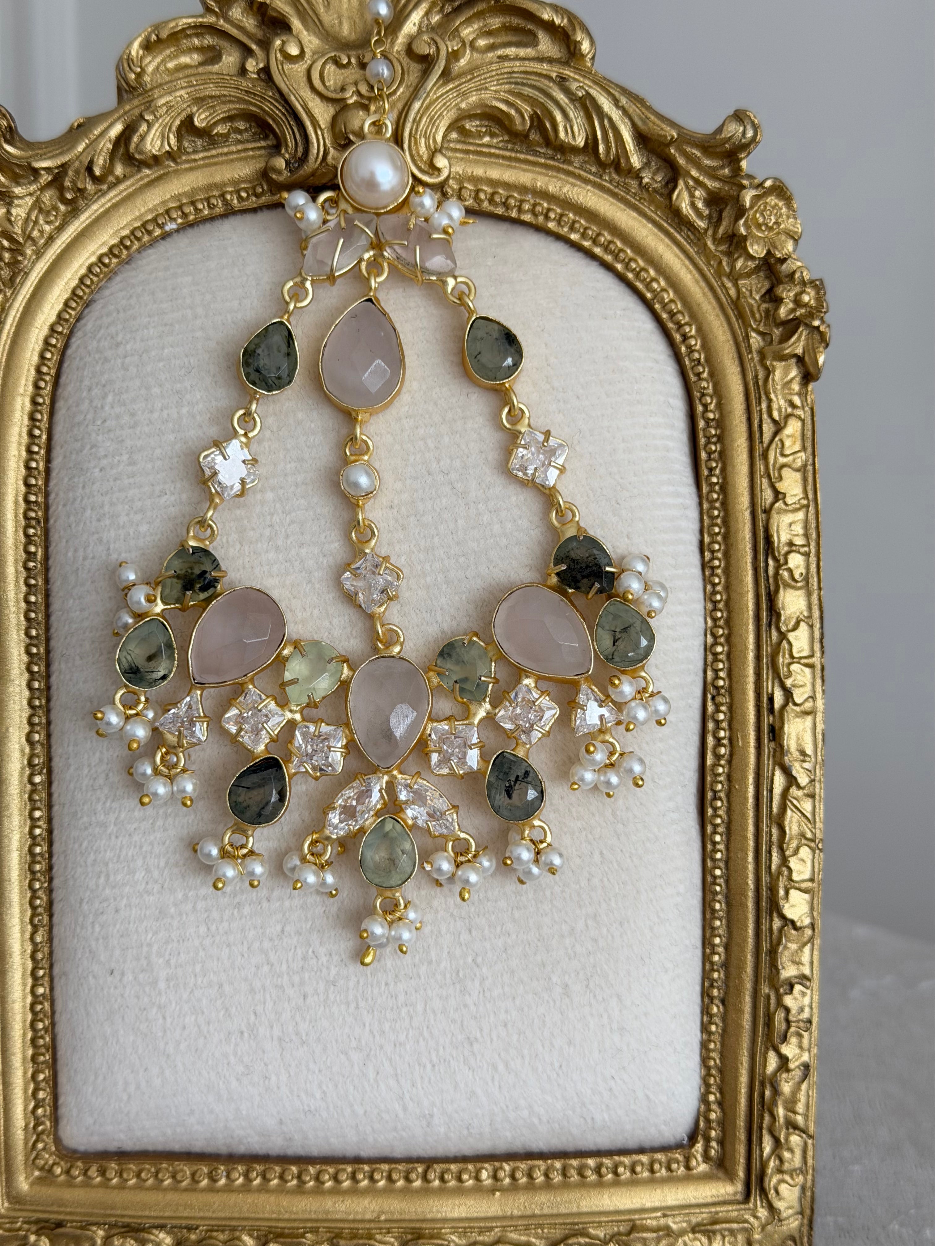Maisa Green & Beige Jhumar