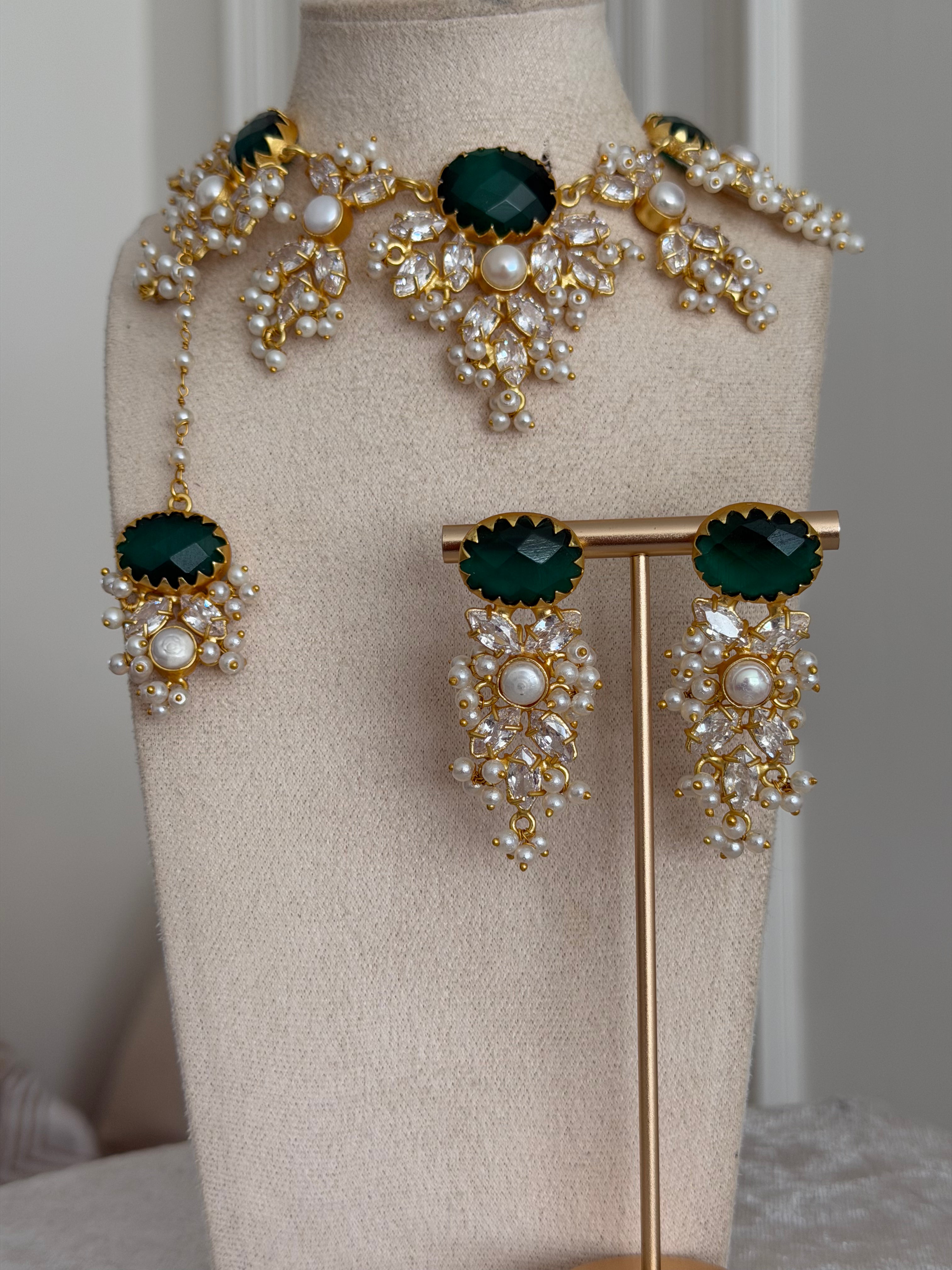 Lina Green Necklace Set