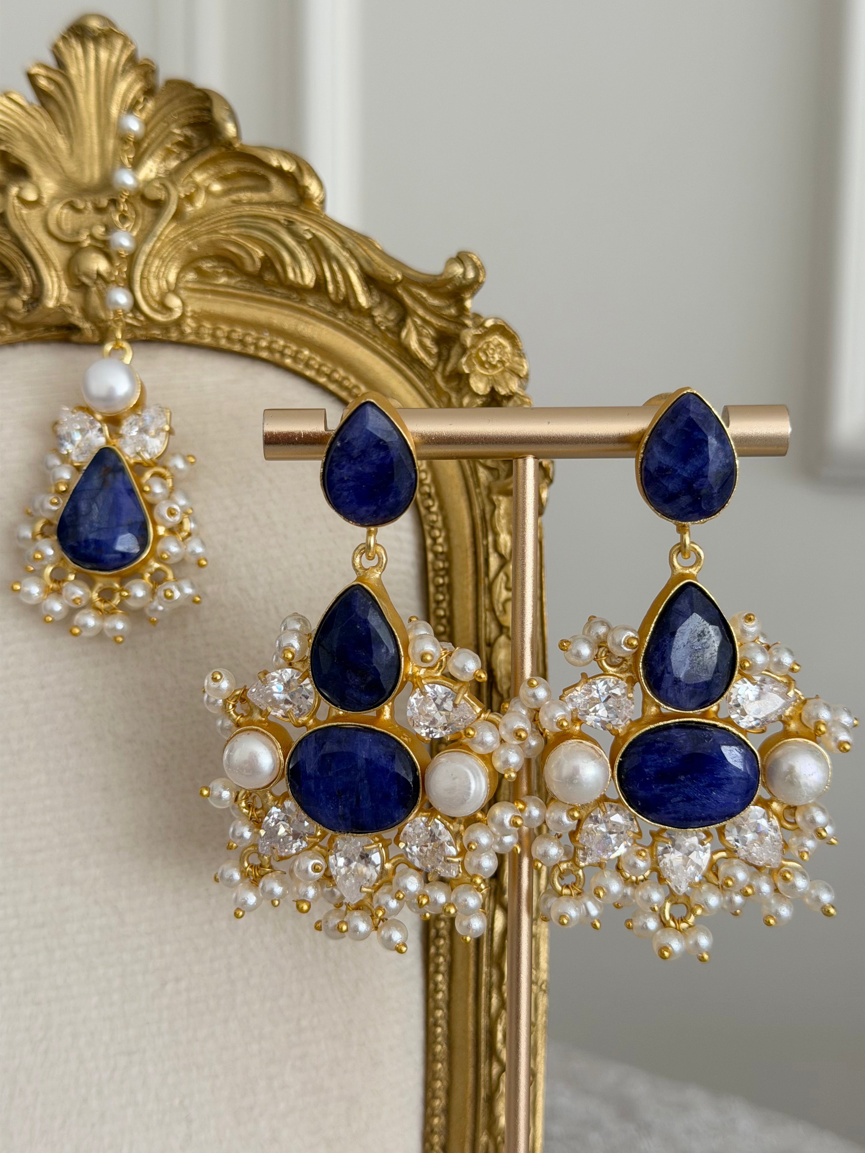 Zayra Navy Blue Tikka Set