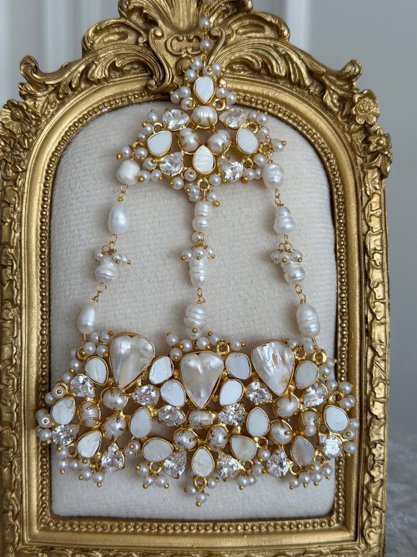 Zaria White Pearl Jhumar