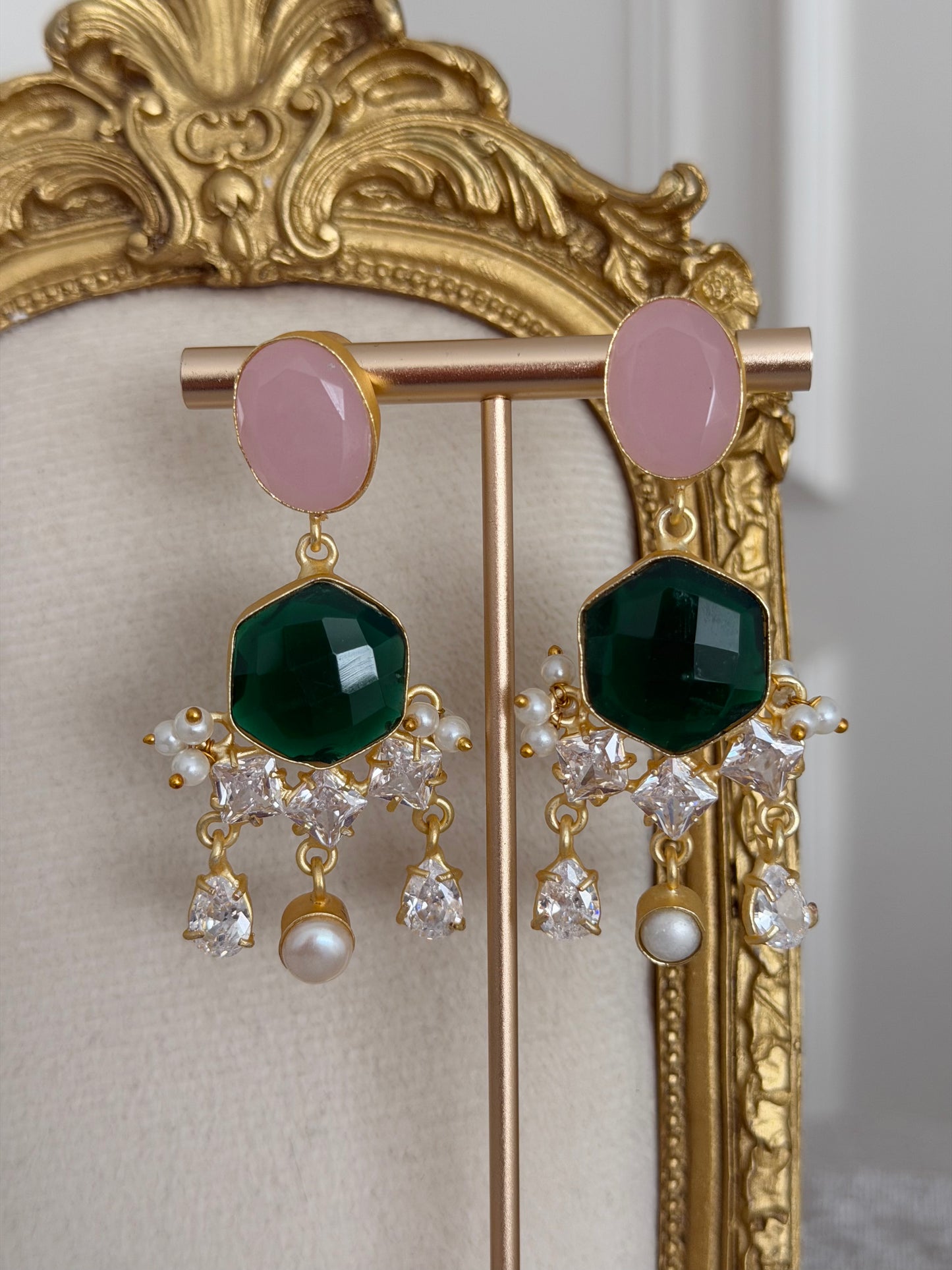 Noya Green & Pink Earrings