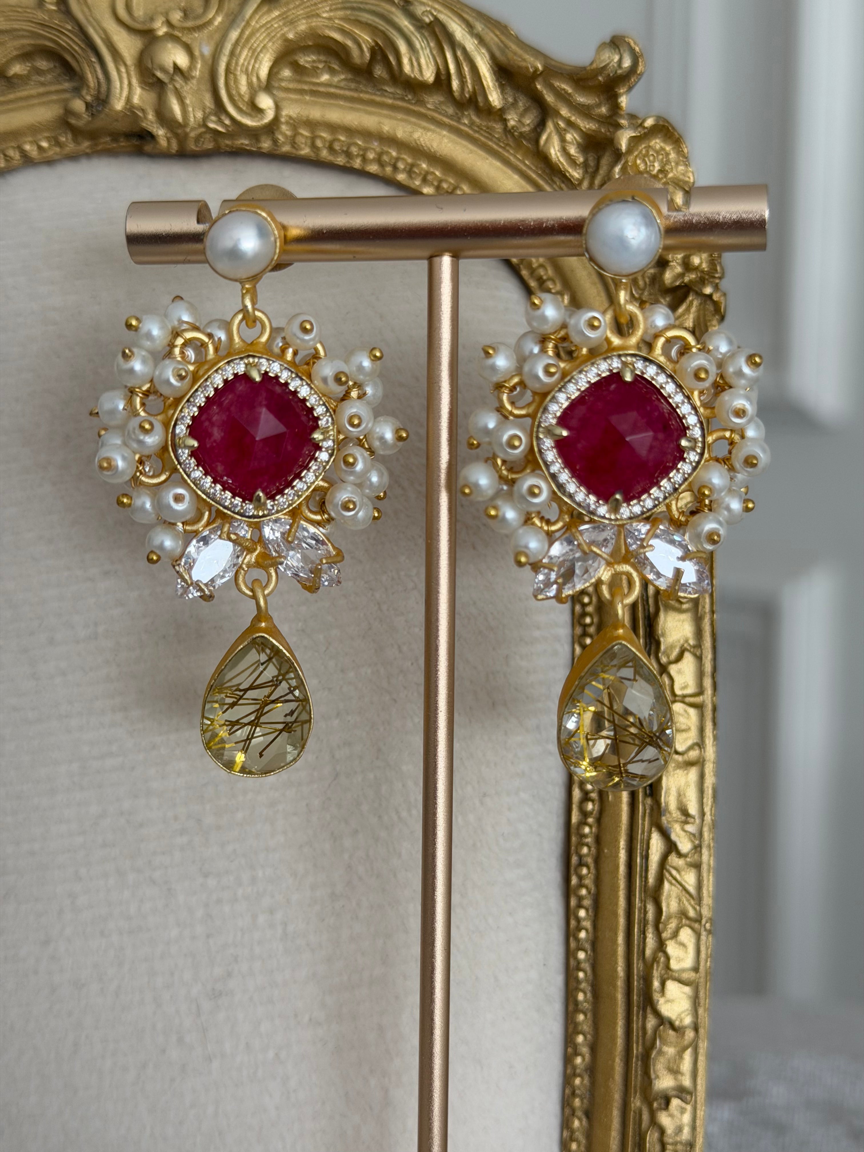 Fairuz Red Earrings