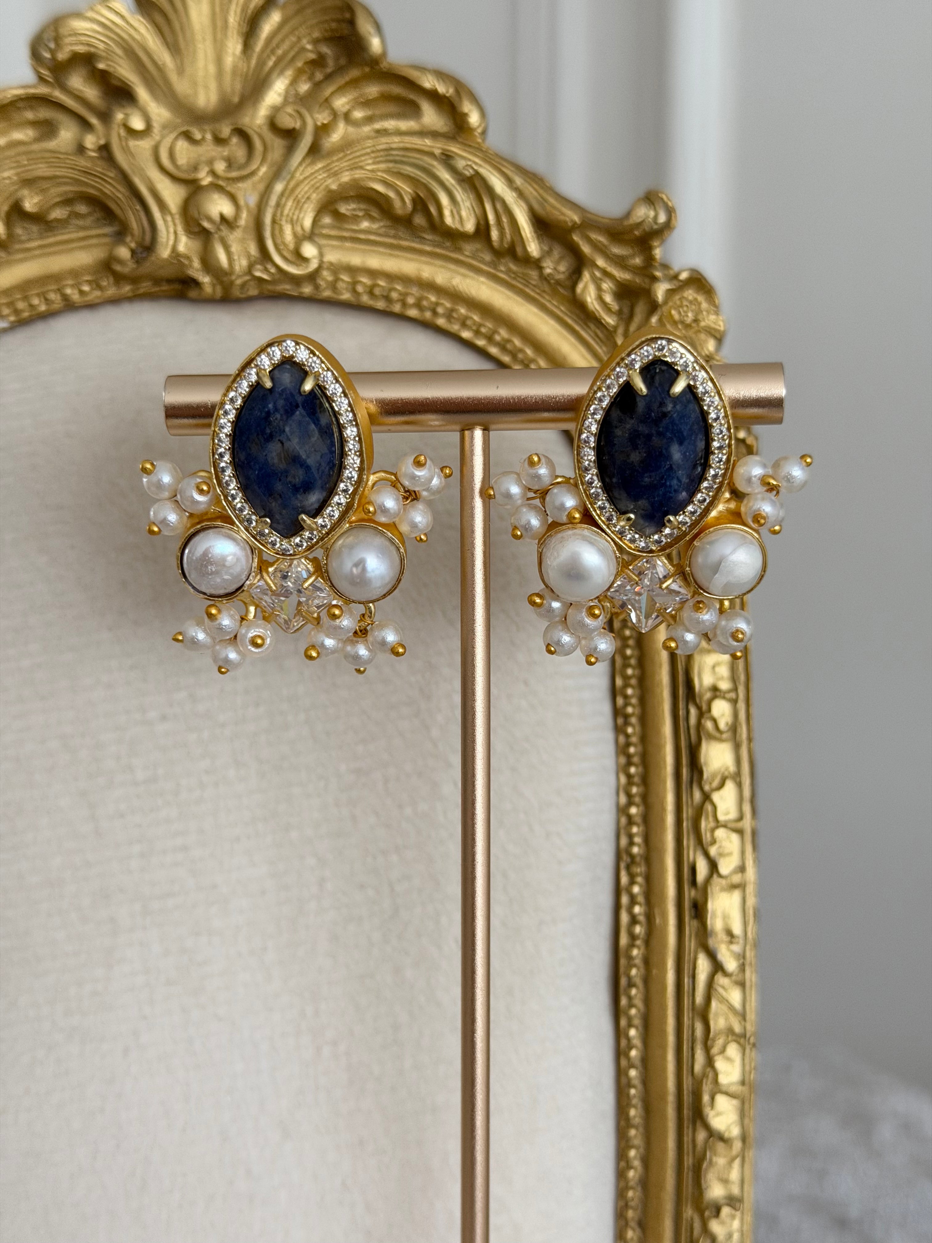 Mila Navy Blue Earrings