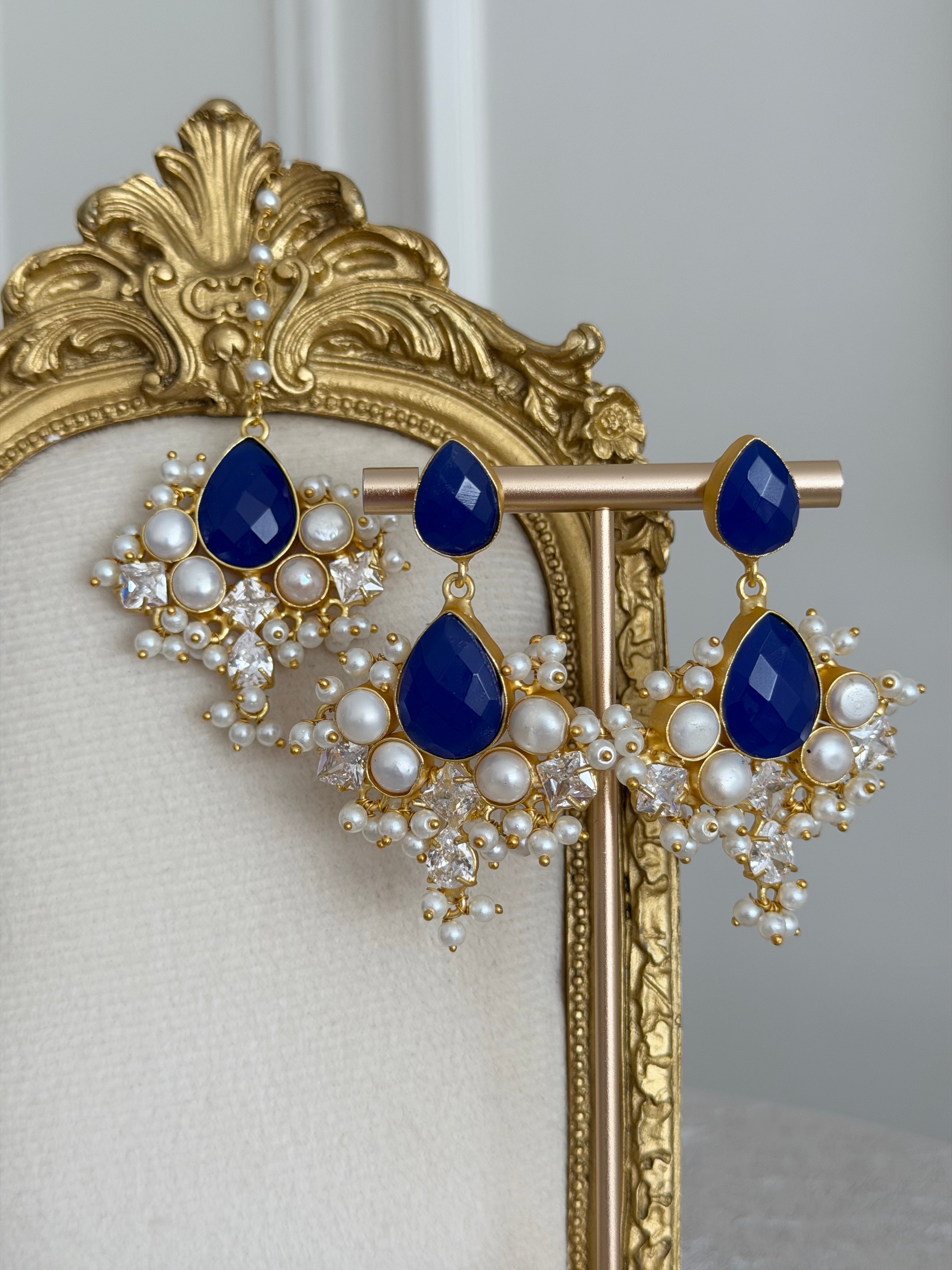 Faiza Blue Tikka Set