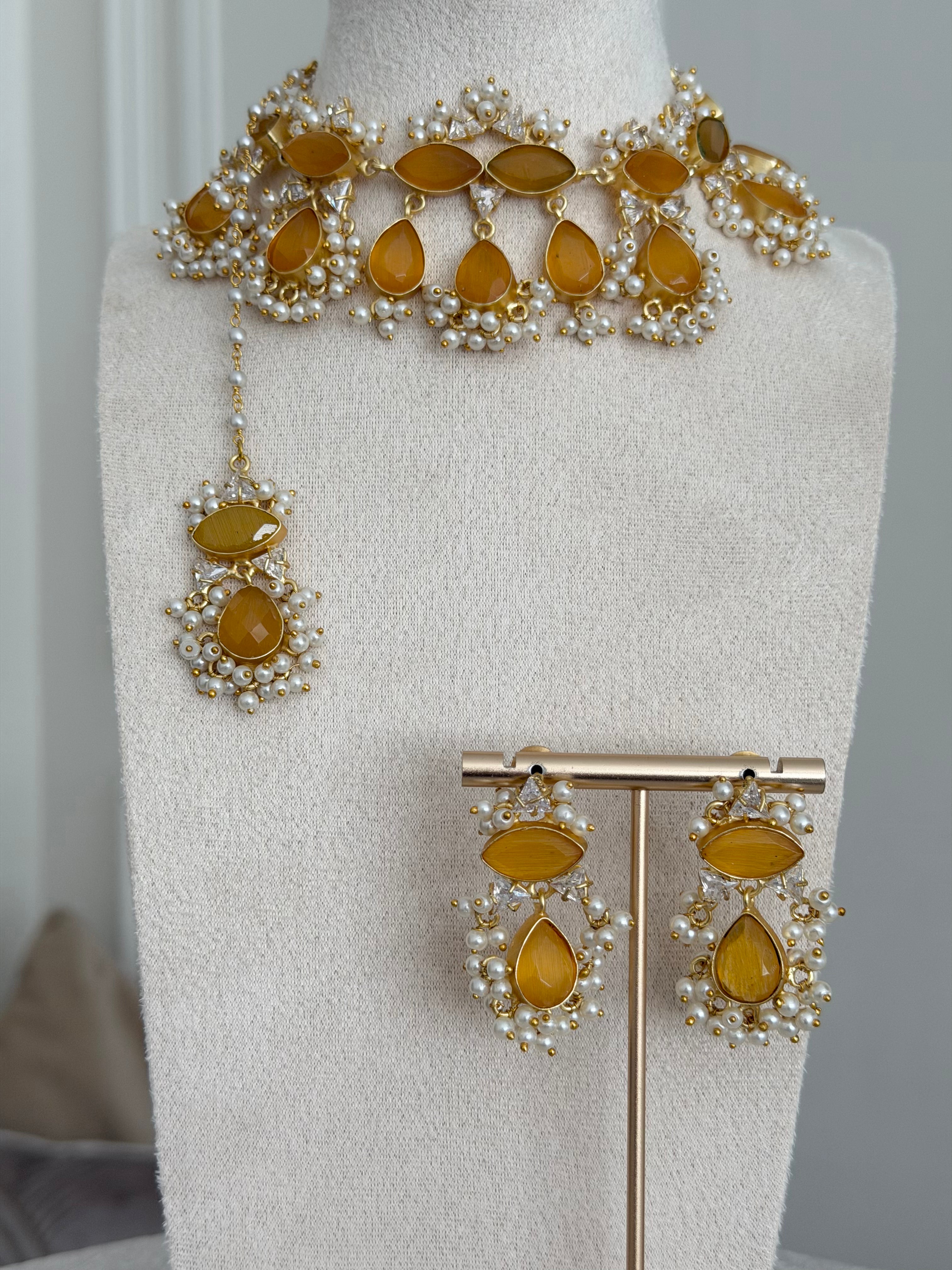 Zayna Mustard Yellow Necklace Set
