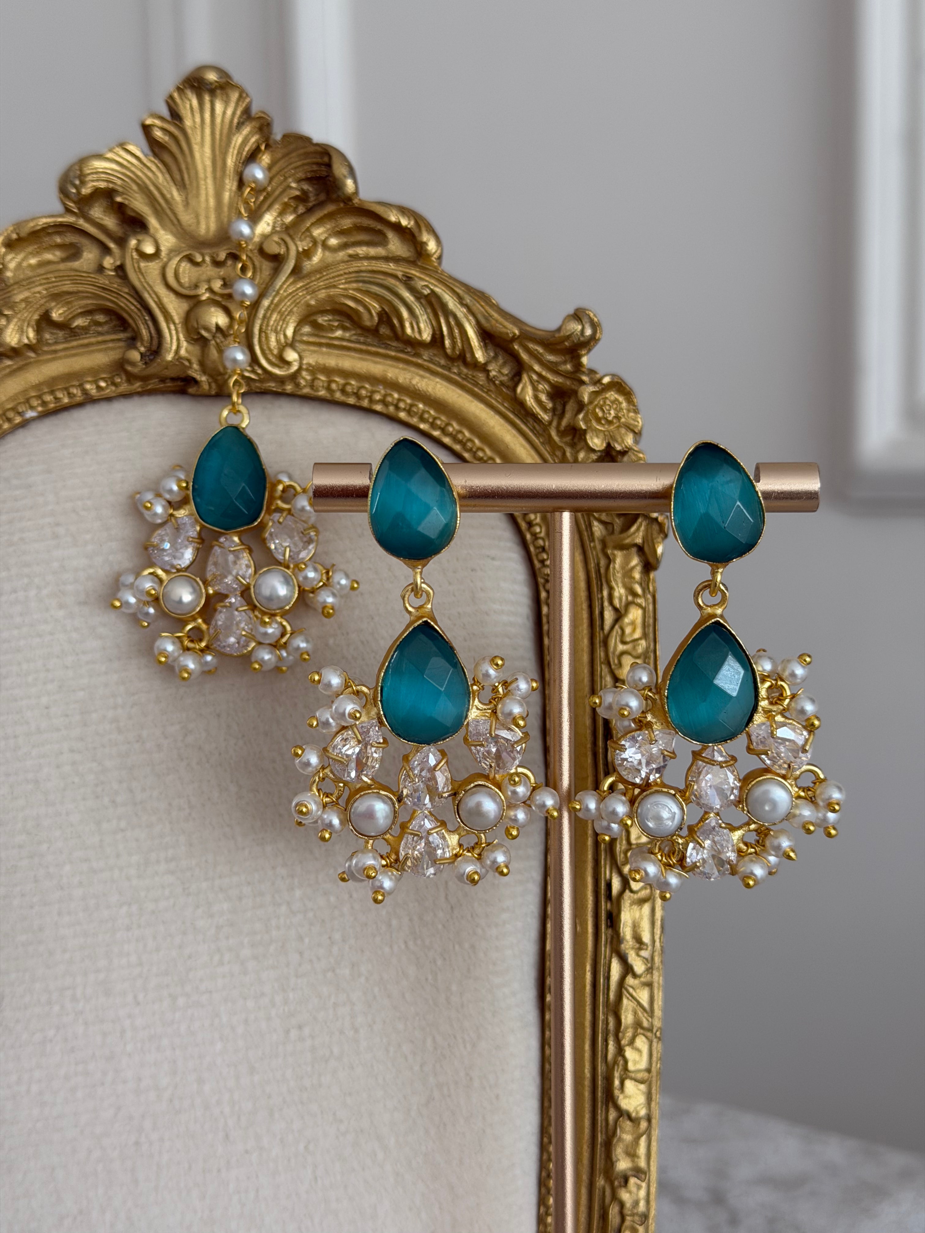Ziya Teal Blue Tikka set