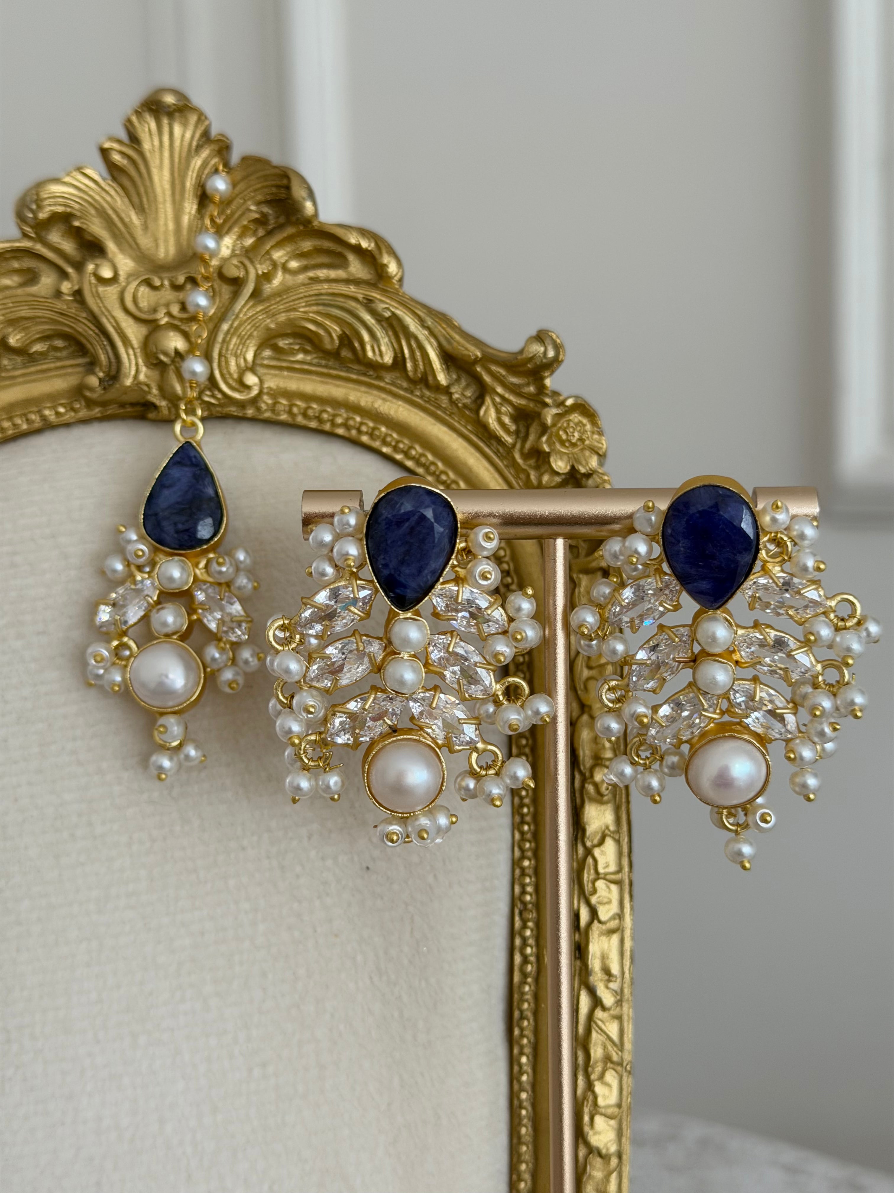 Huda Navy Blue Tikka Set