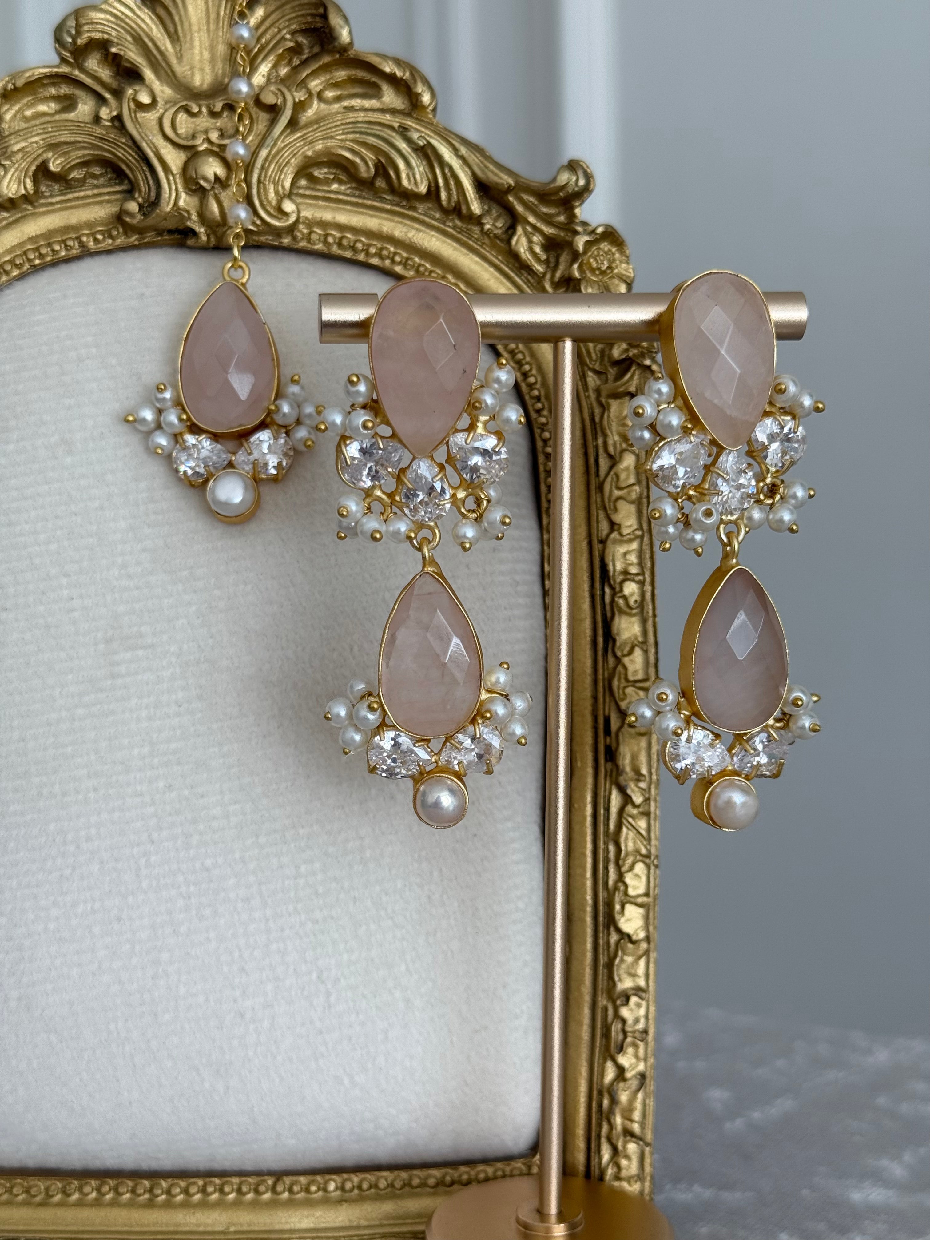 Noir Rose Quartz Tikka Set