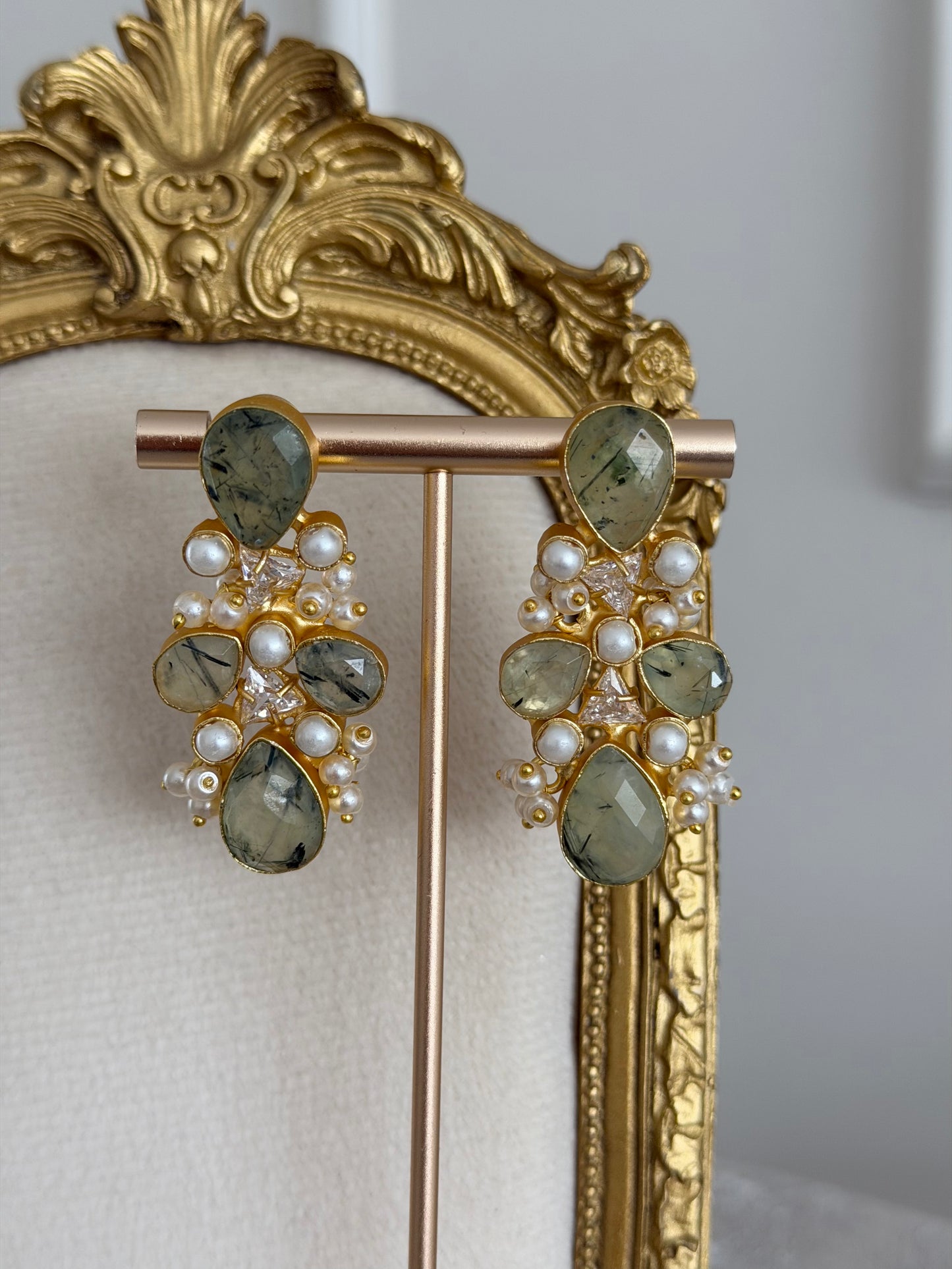 Iman Prehnite Earrings