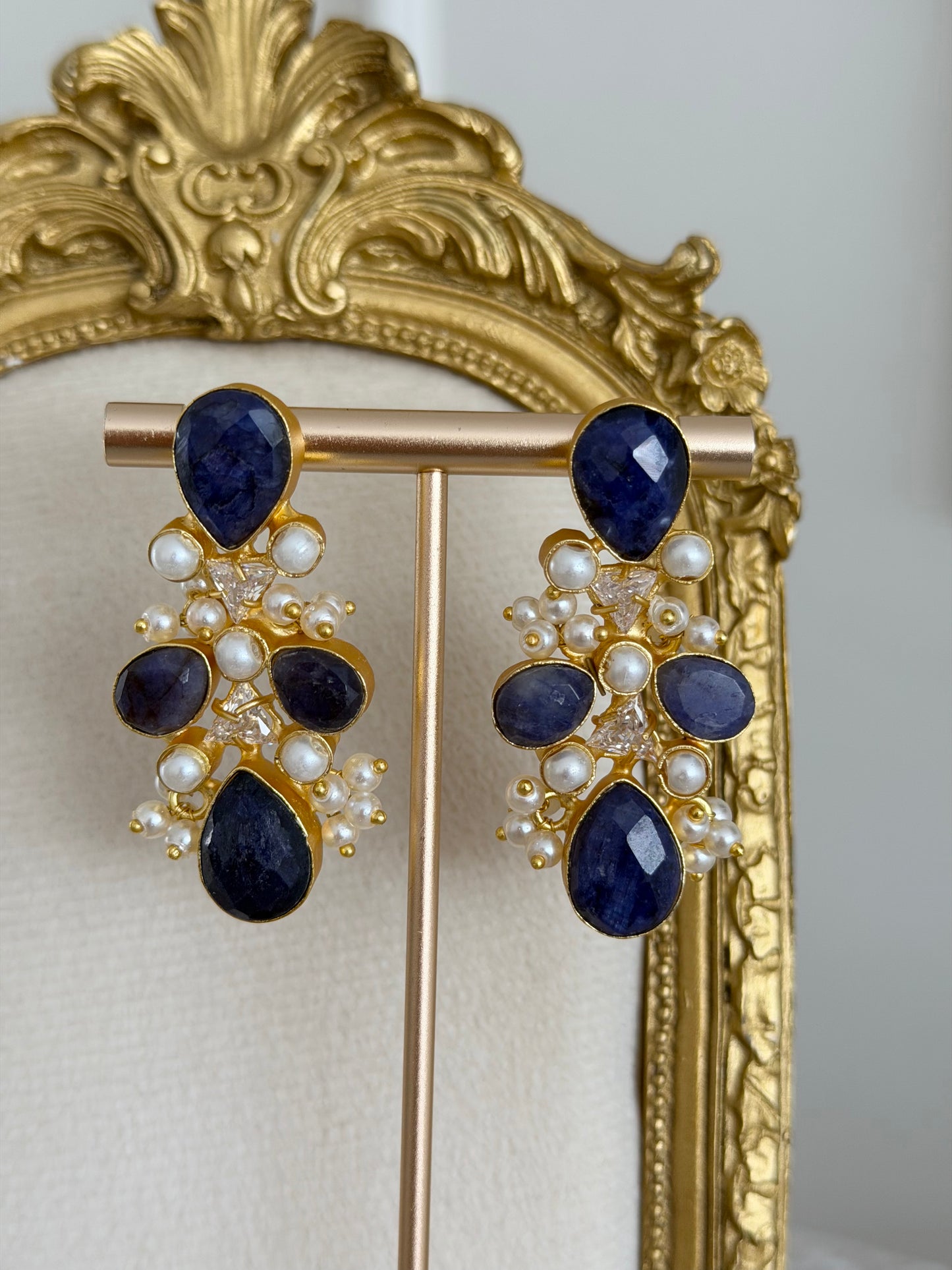 Iman Navy Blue Earrings