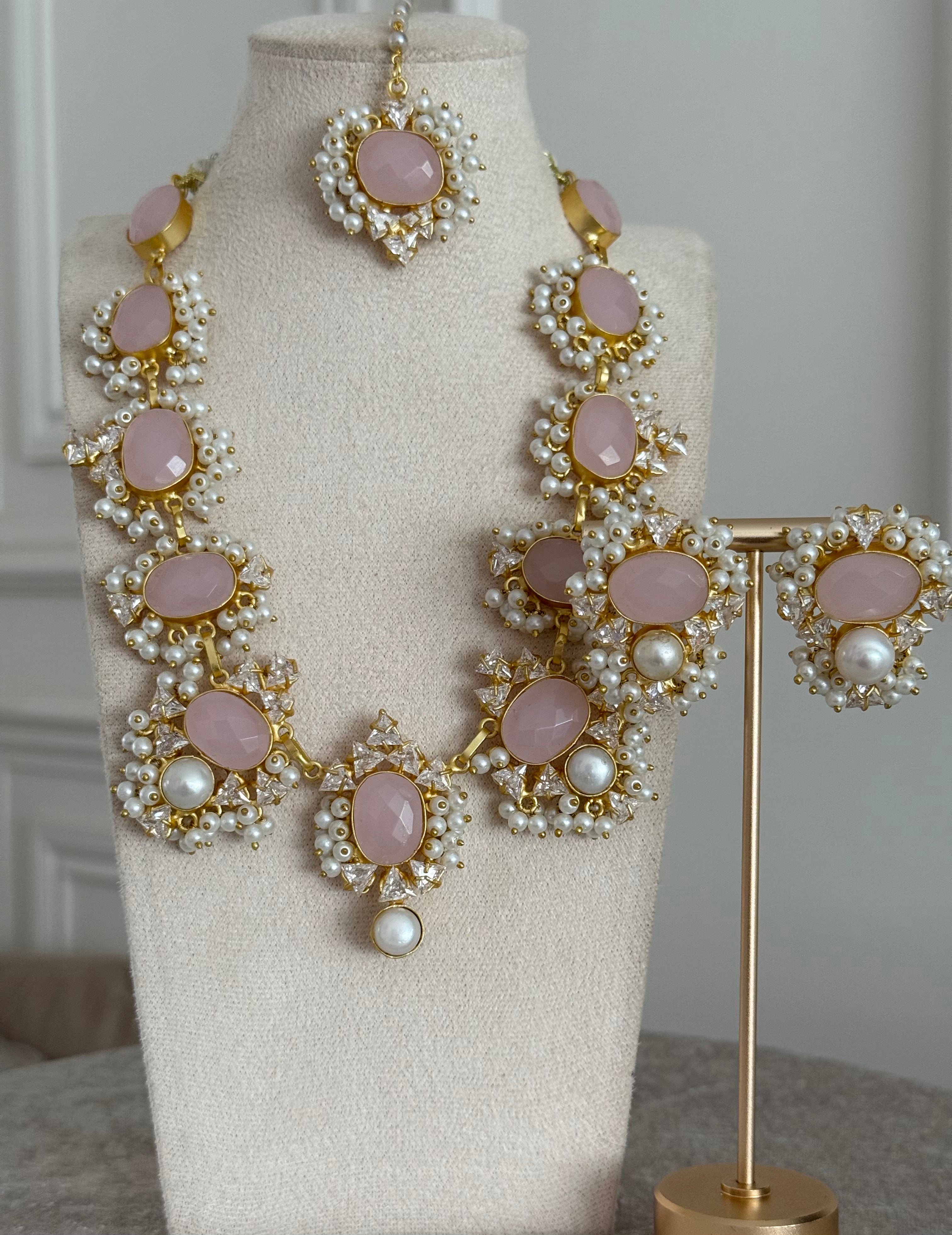 Meera Pink Mala Set