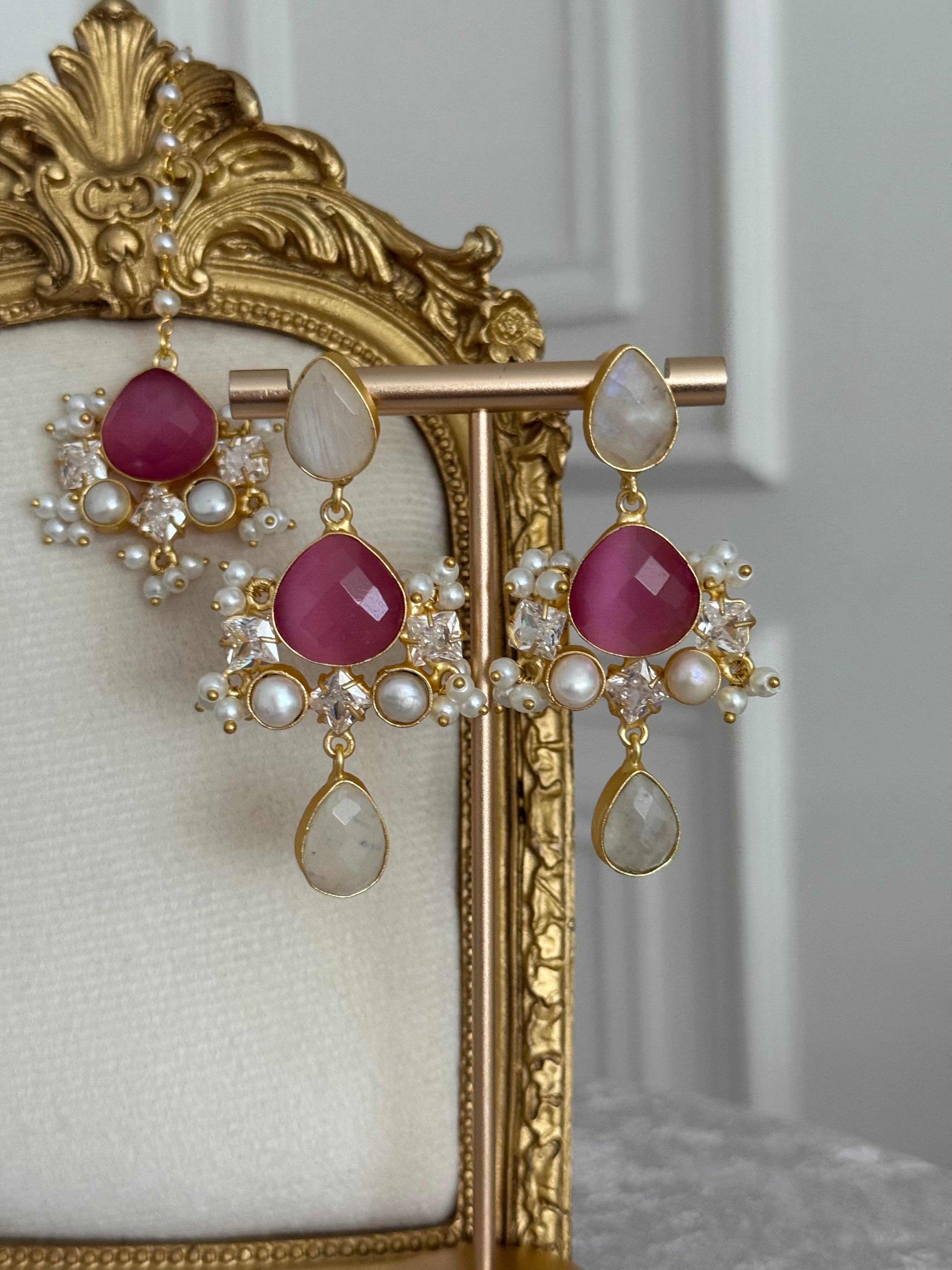 Laiba Pink & Grey Tikka Set