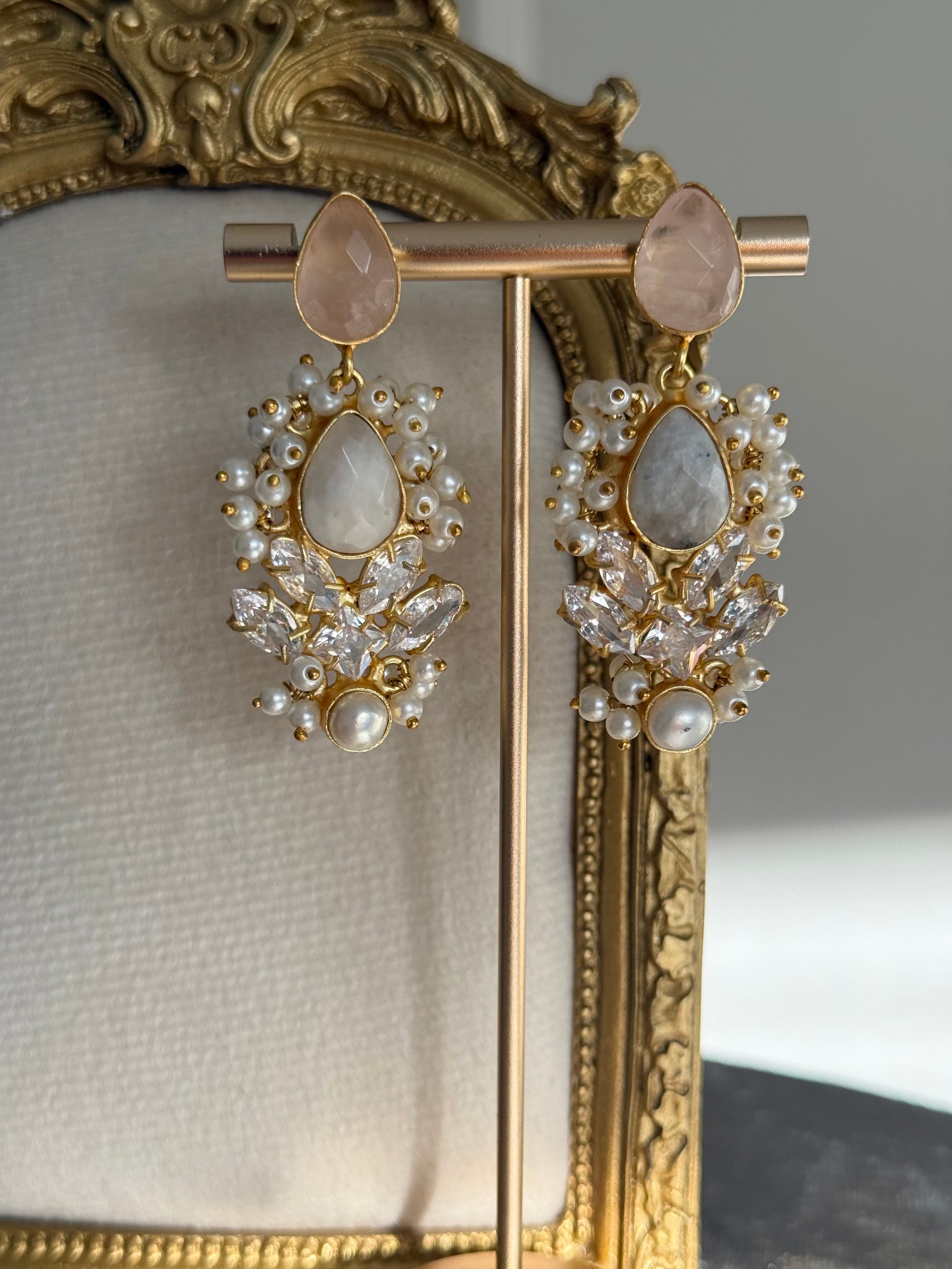 Layla Rose Quartz Earrings