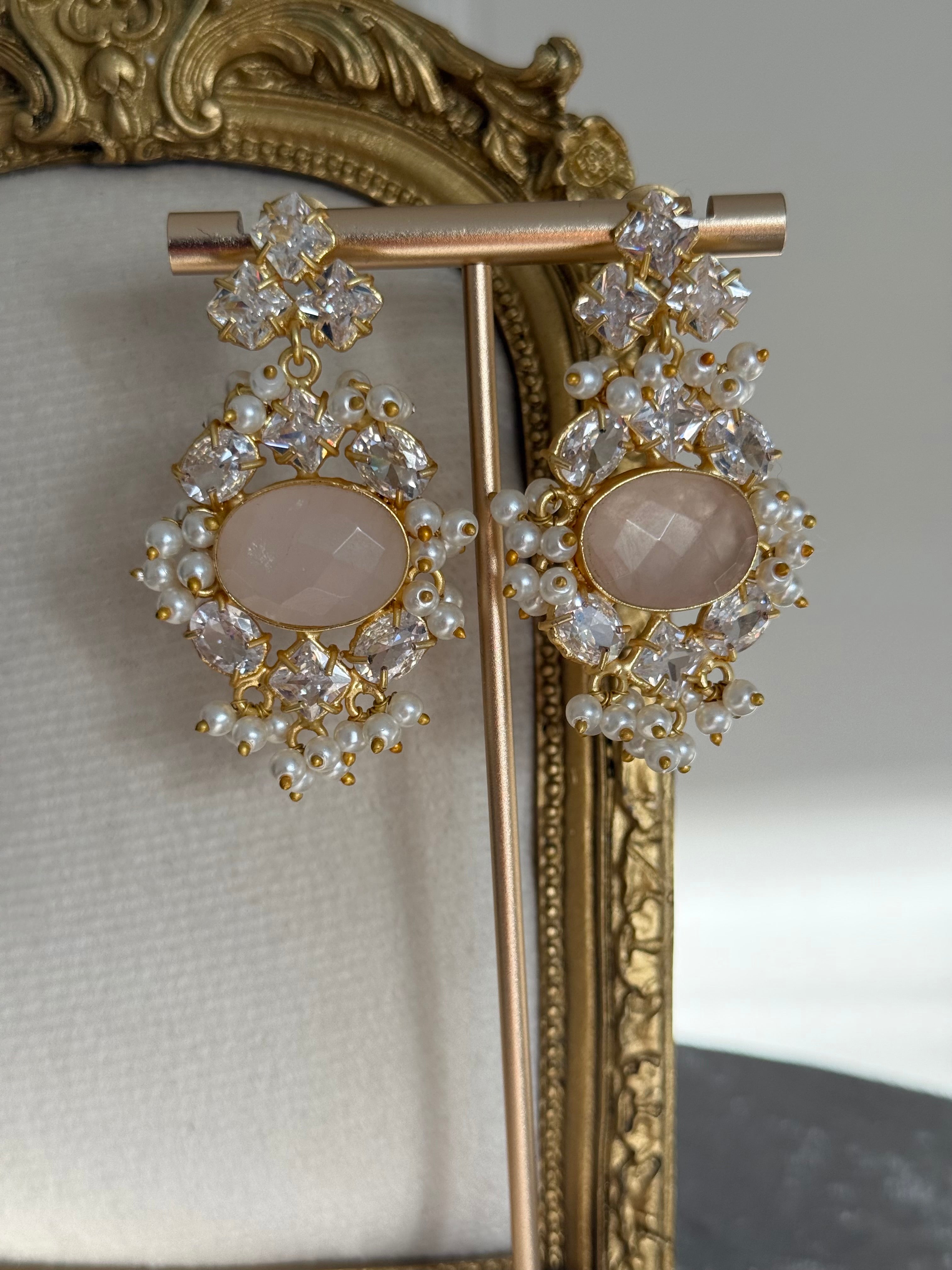 Maya Rose Quartz Earrings