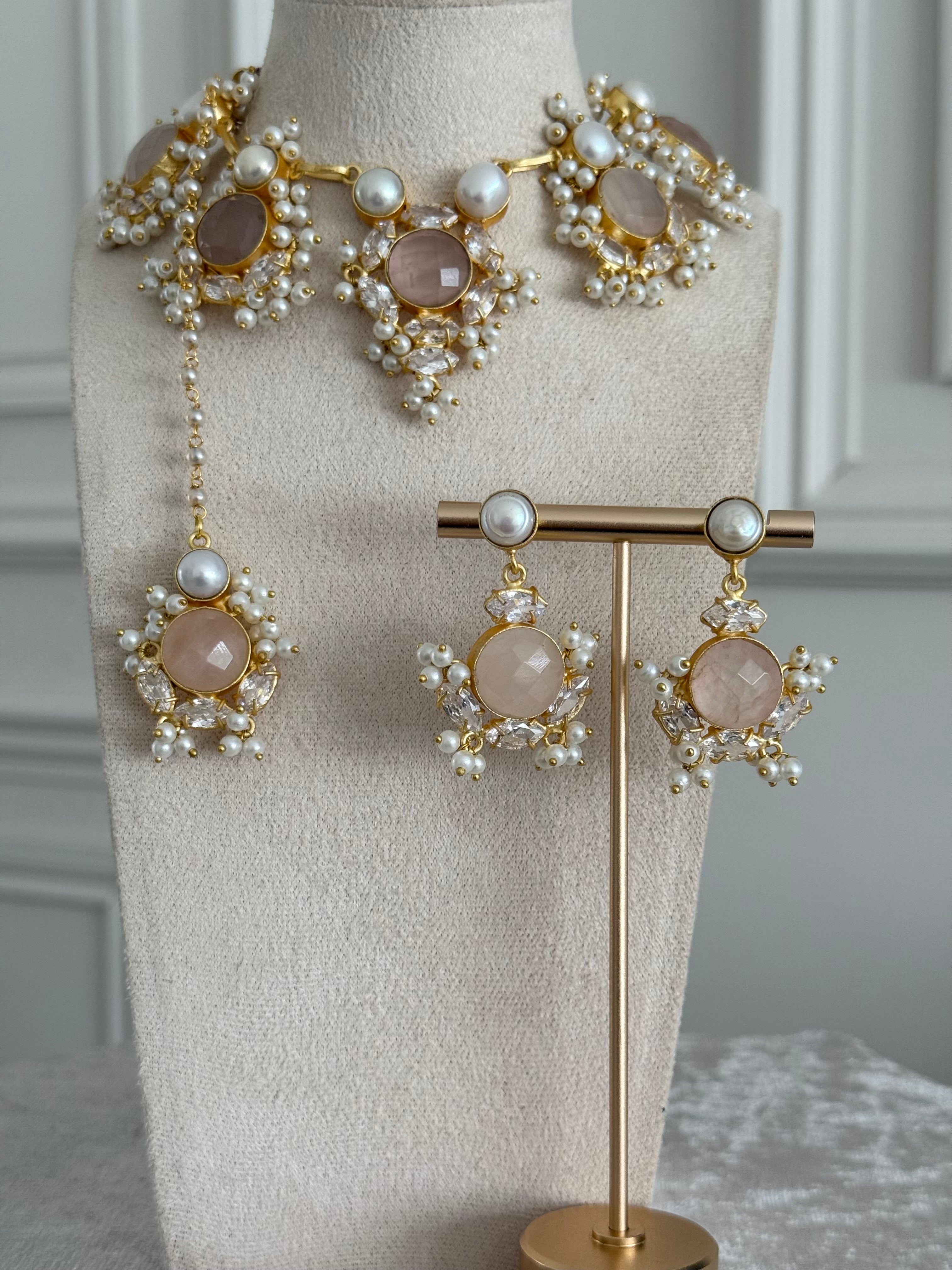 Ranayah rose quartz set