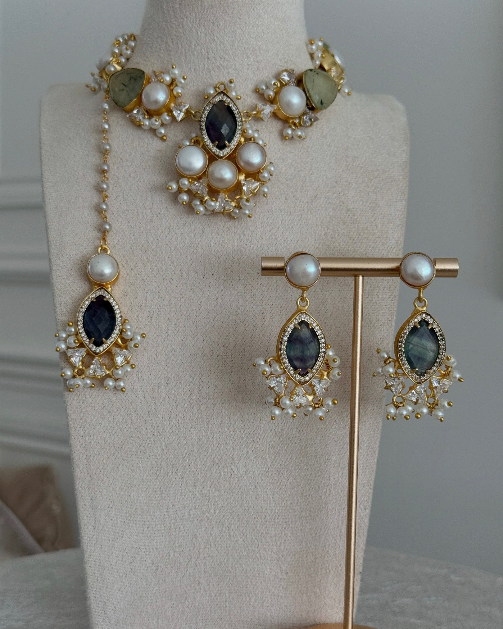 Ayzel sage necklace set