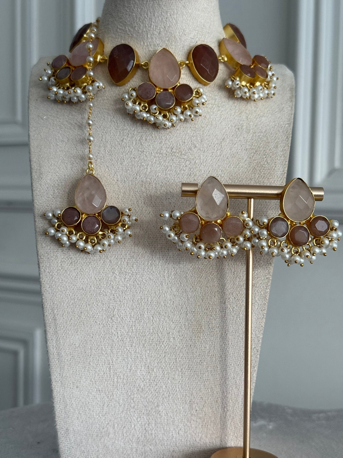 Elsie brown necklace set