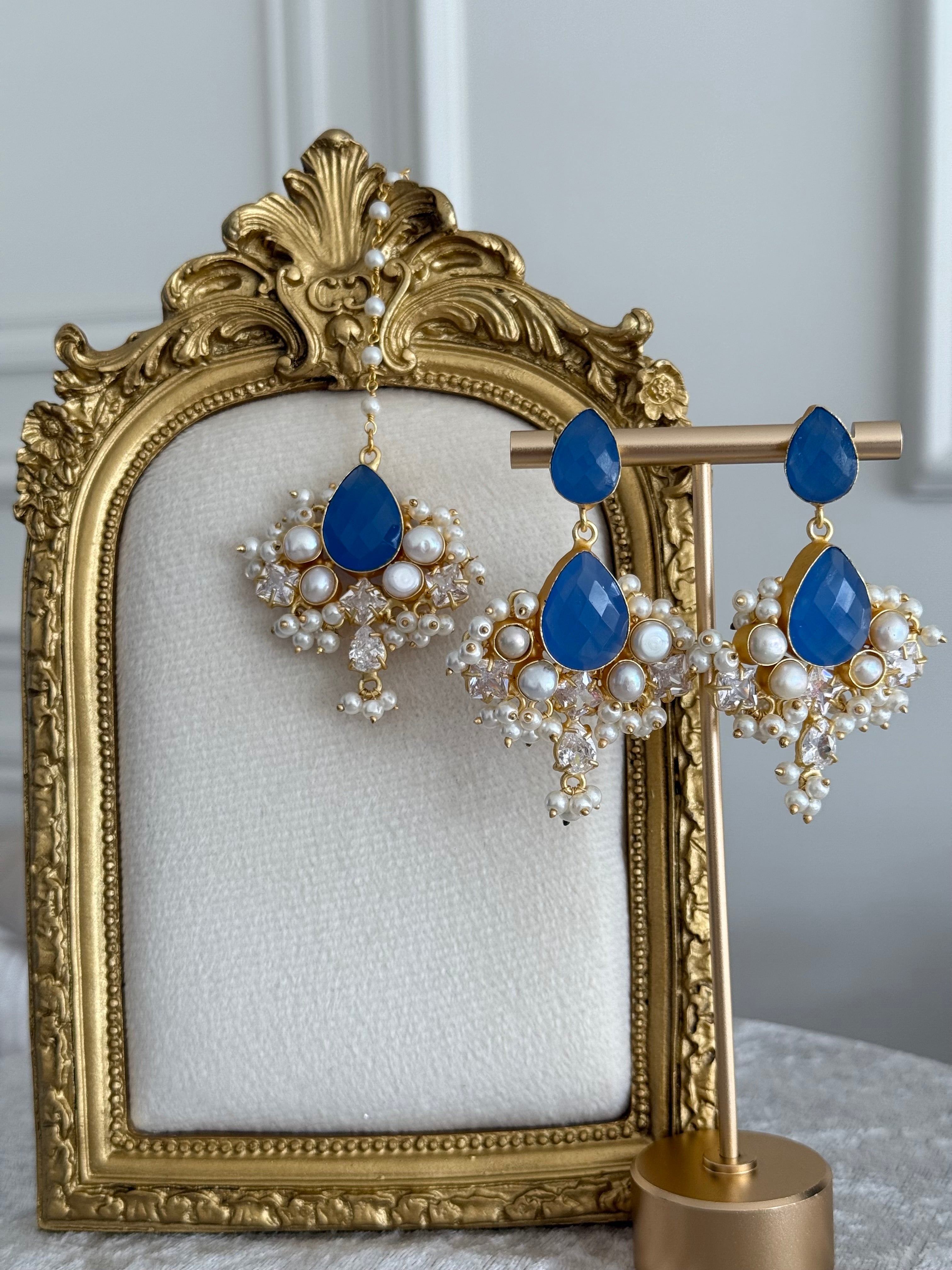 Faiza Blue Tikka Set