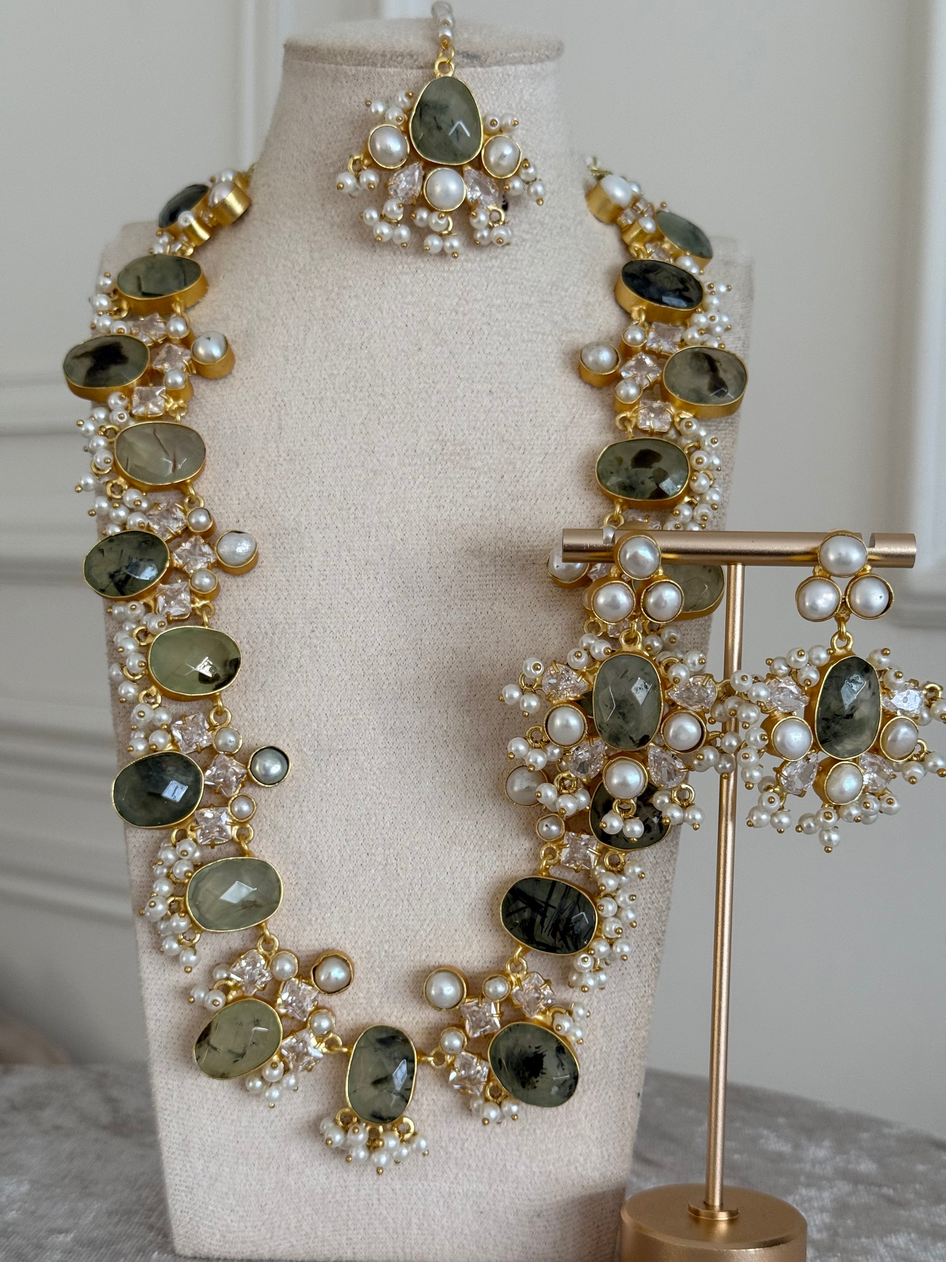 Freya prehnite mala set