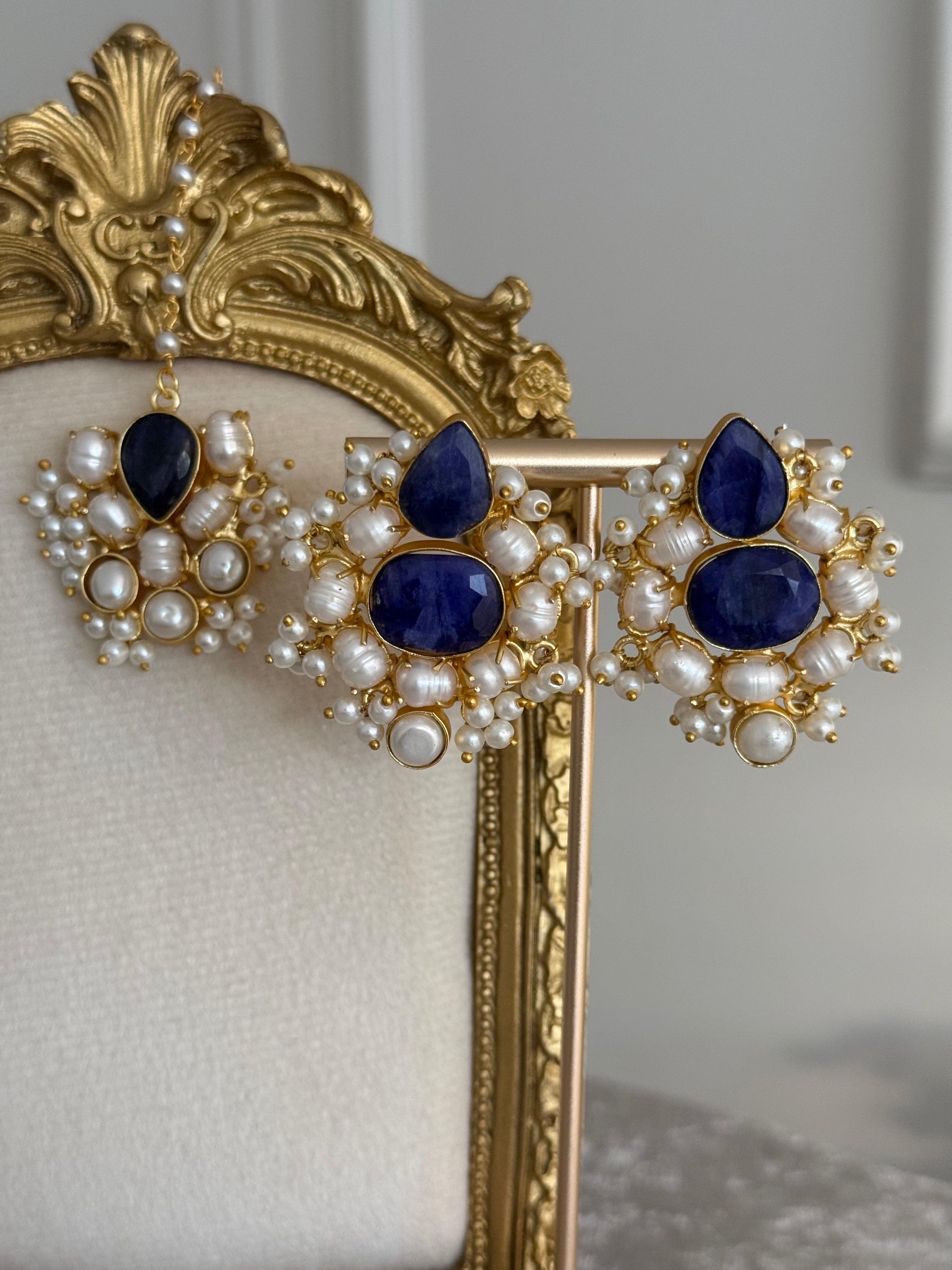 Laila Navy Blue Tikka Set