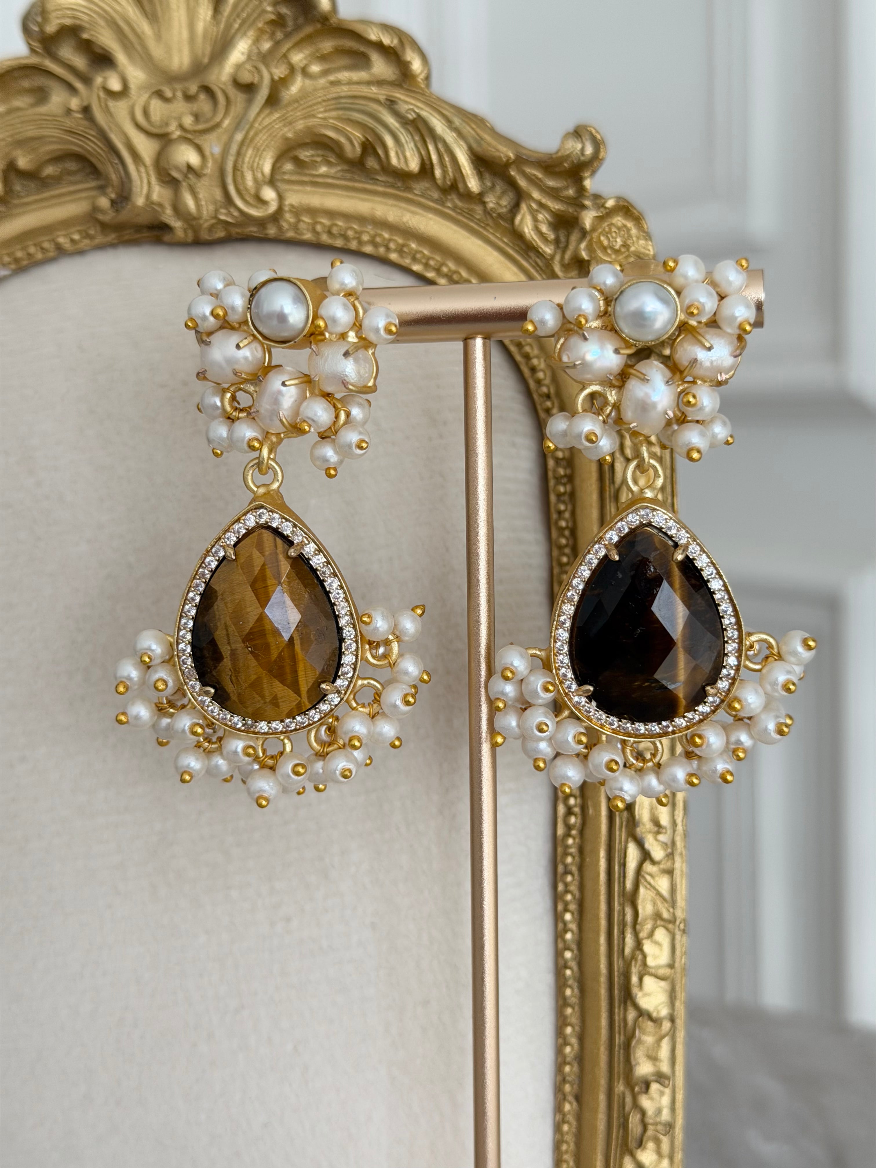 Zayna Tiger Eye Earrings