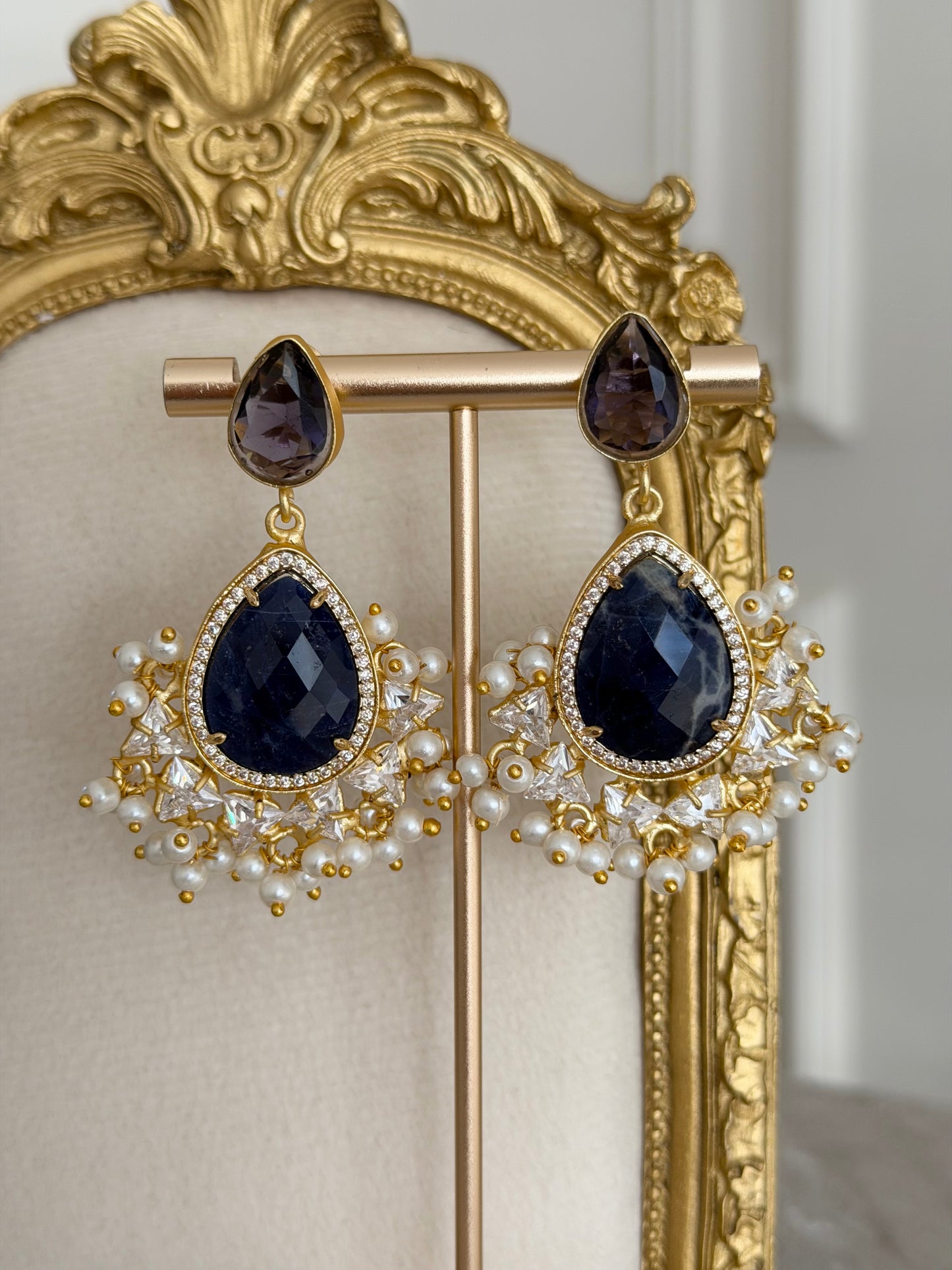 Aroub Navy Earrings