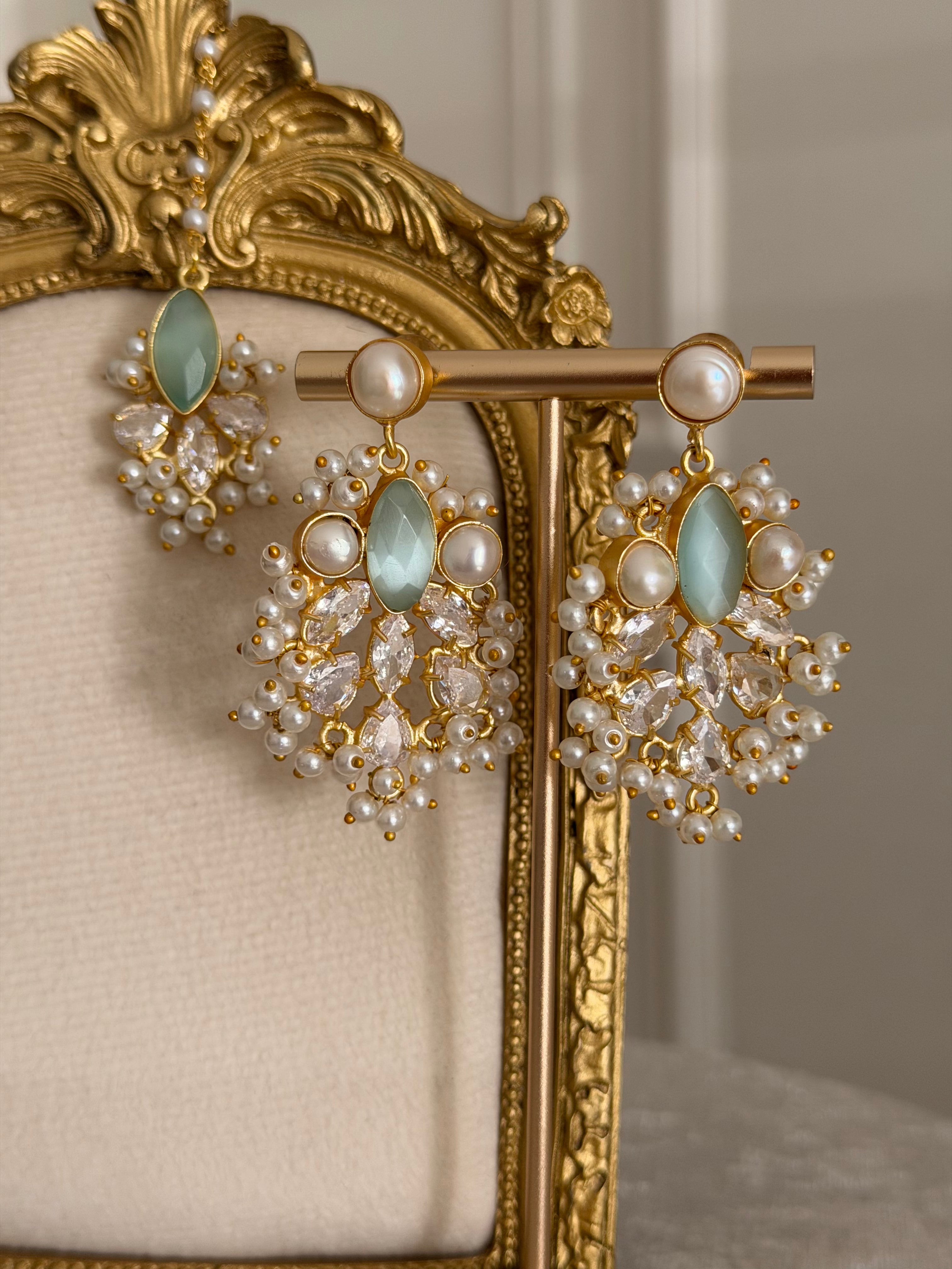 Lamia Blue Tikka Set