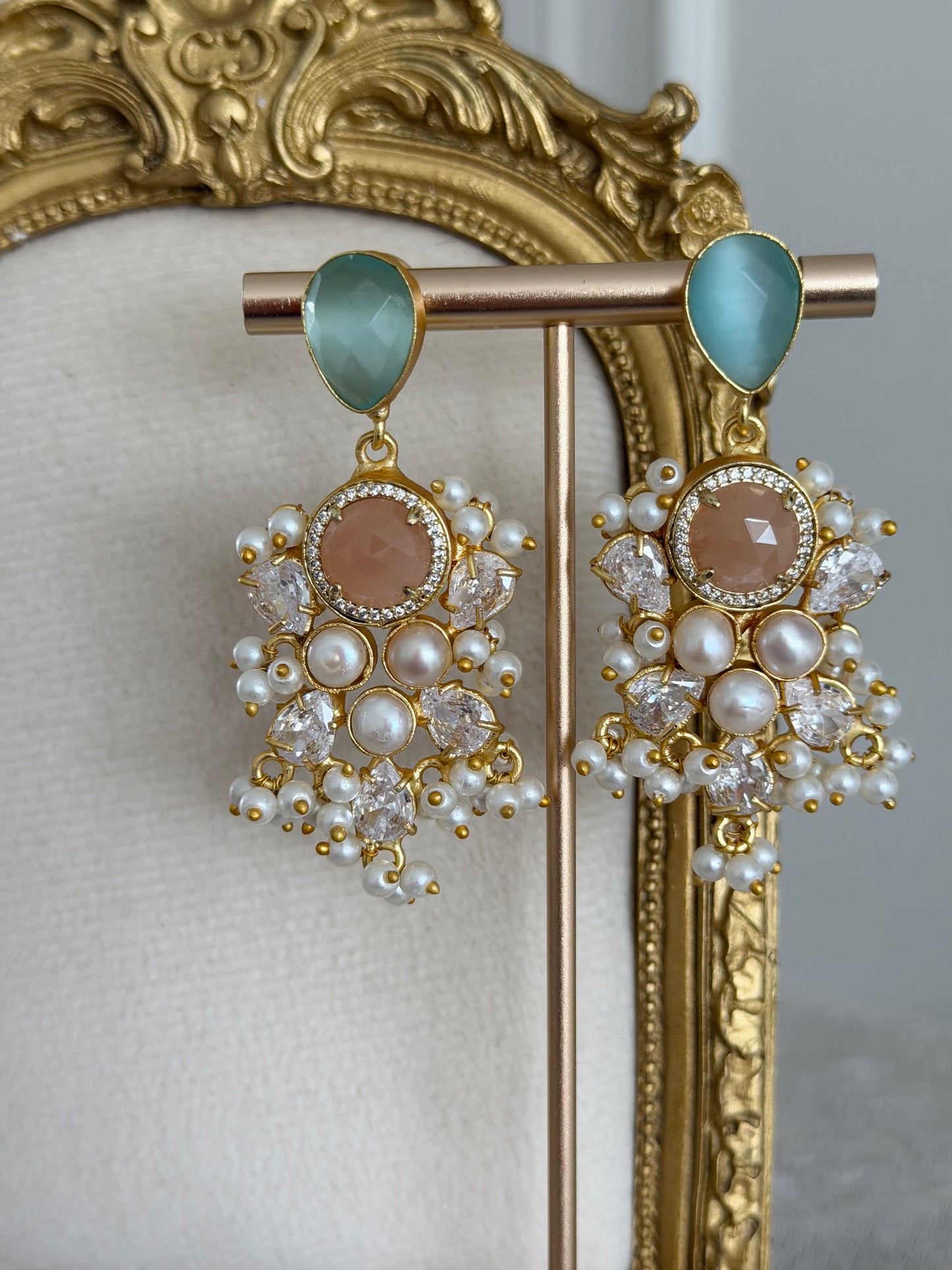 Ghina Blue & Blush Earrings