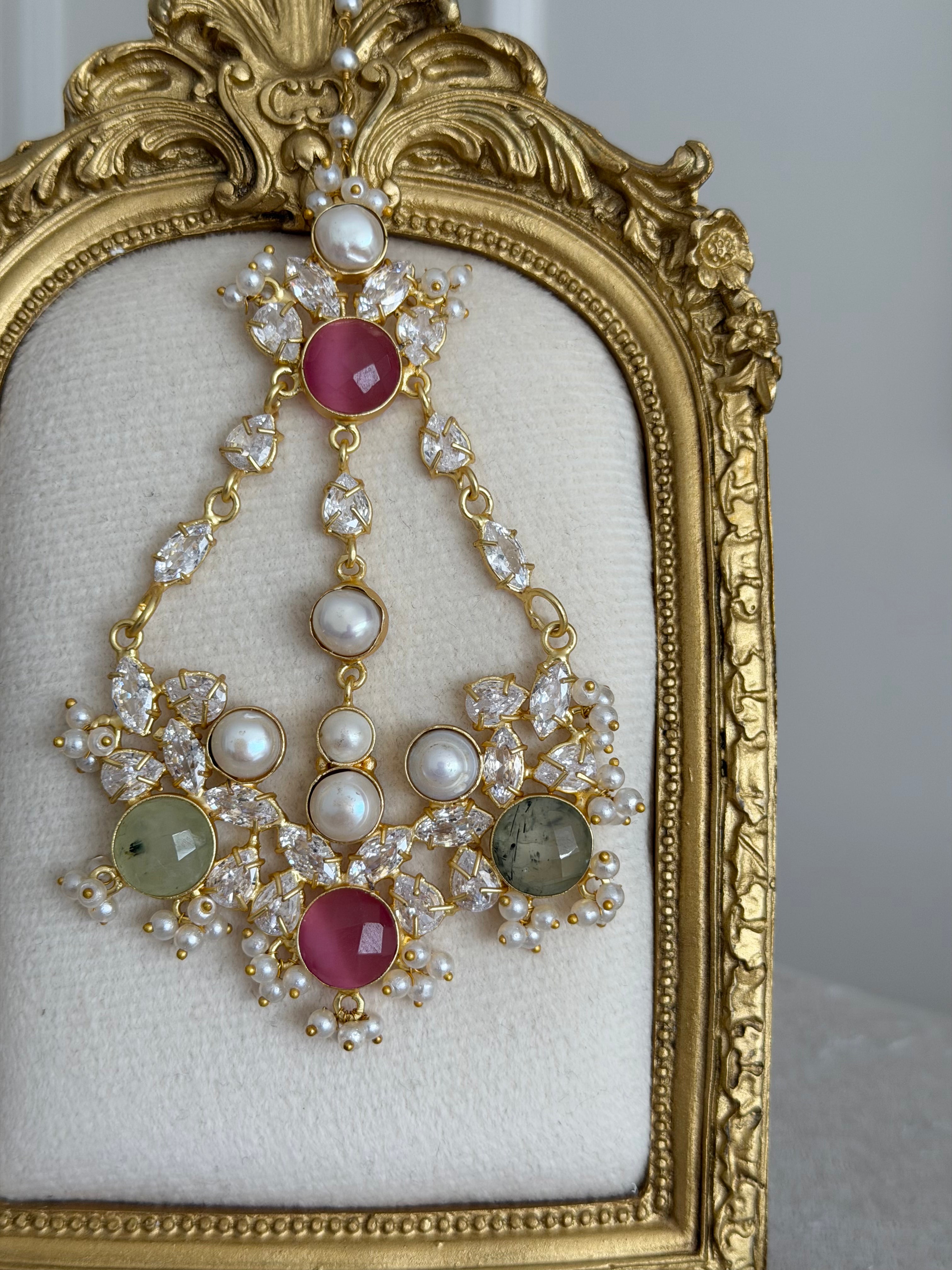 Niha Pink & Green Jhumar