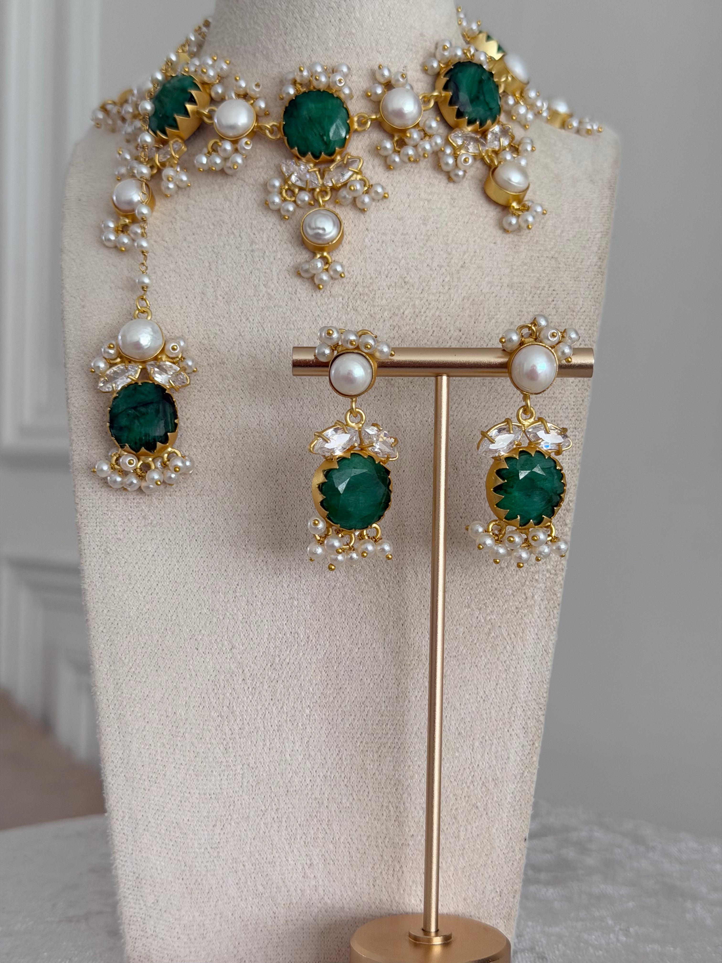 Savya Green Necklace Set