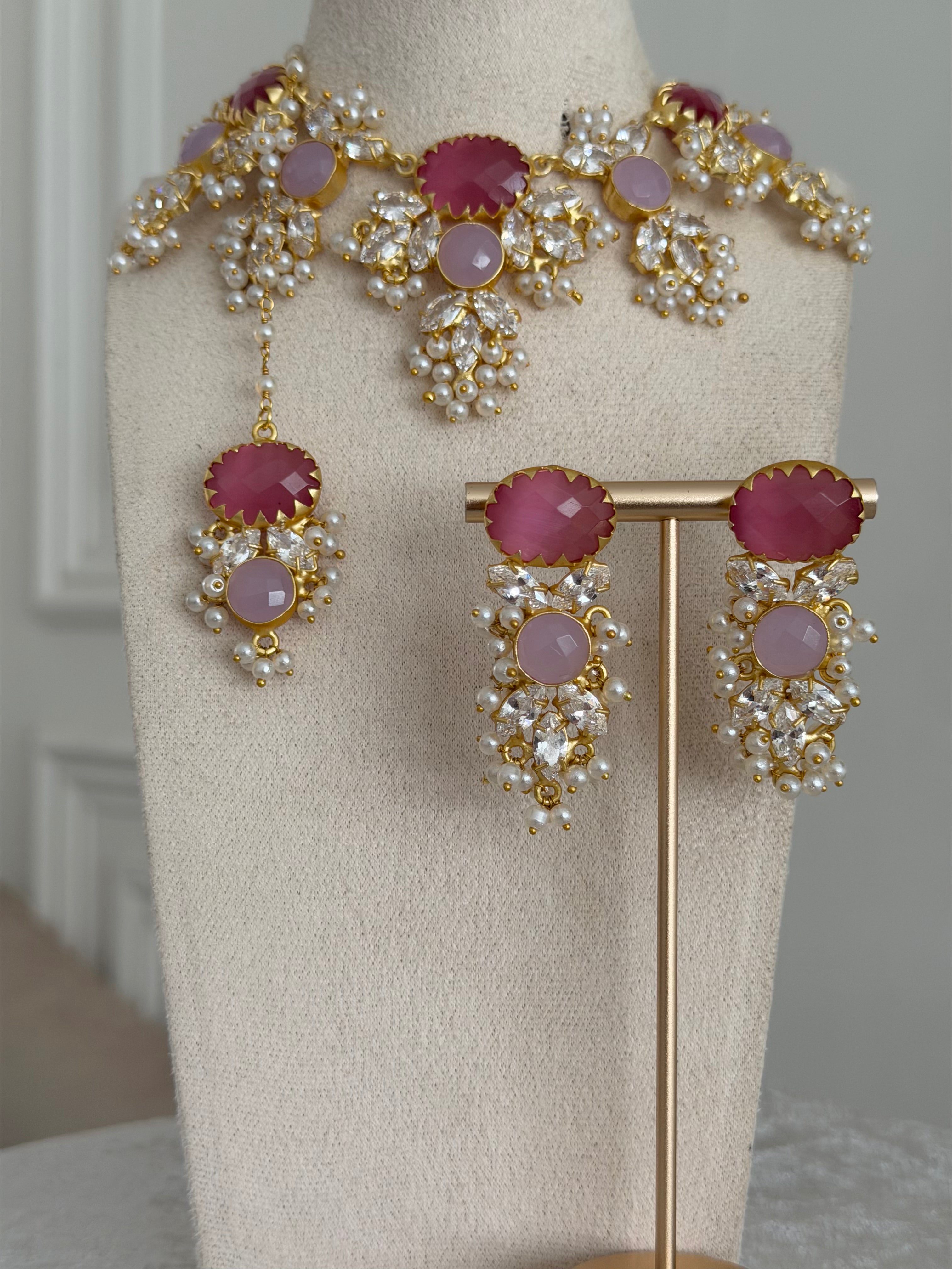 Lina Pink & Lilac Necklace Set