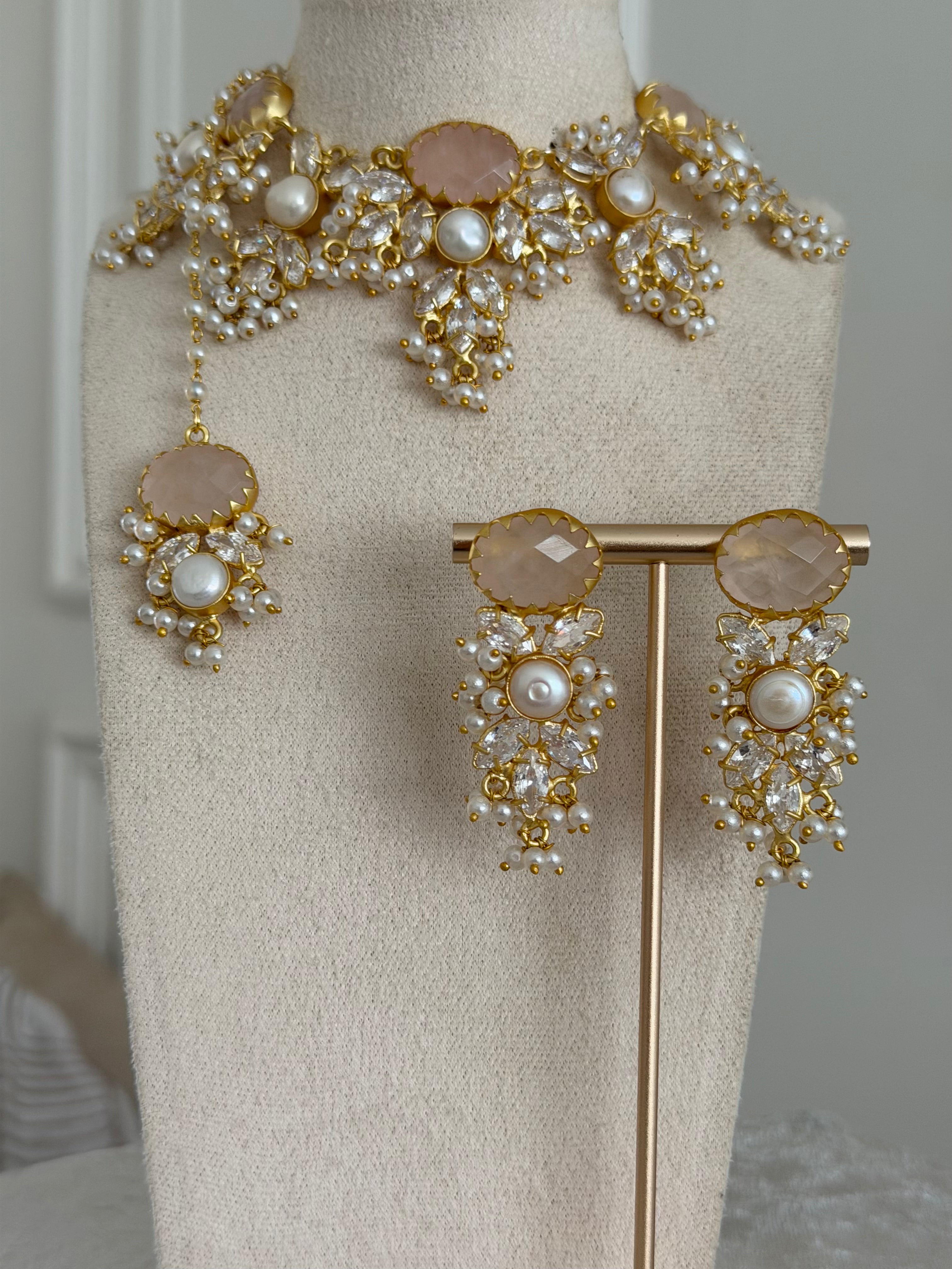 Lina Rose Quartz Necklace Set