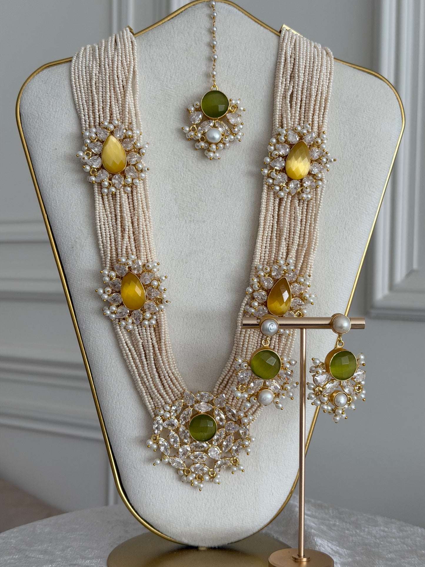 Rida Yellow & Olive Mala Set