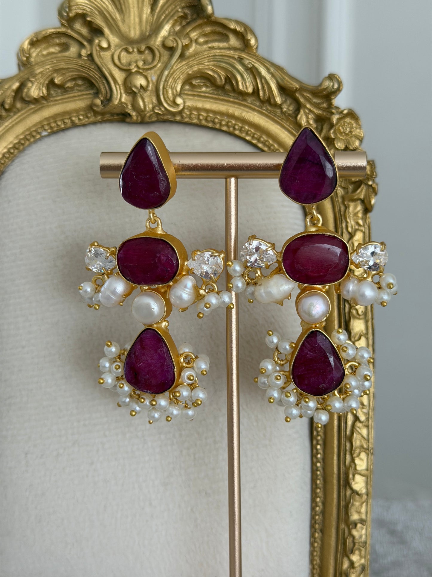 Noor Deep Ruby Earrings