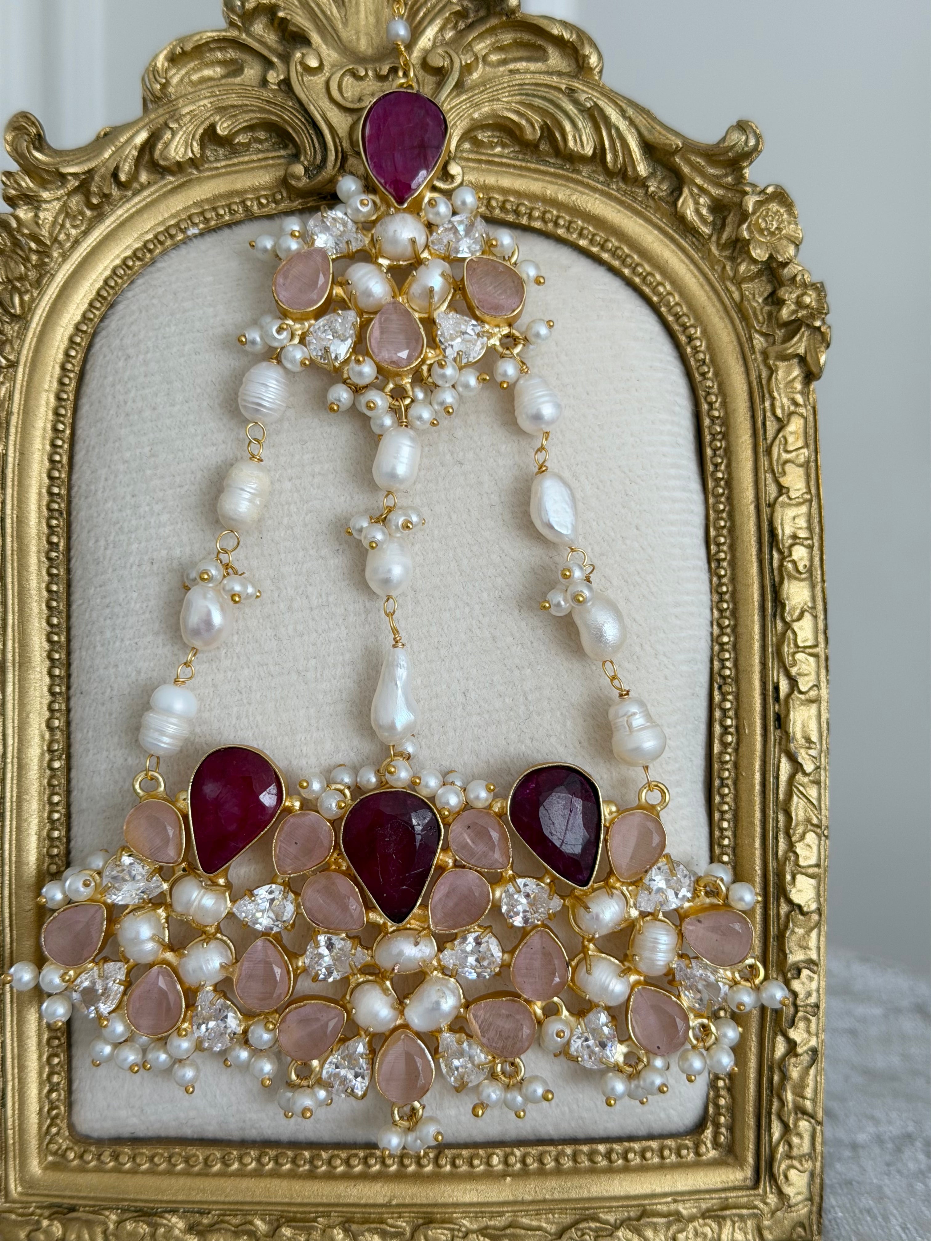 Zaria Ruby & Pink Jhumar