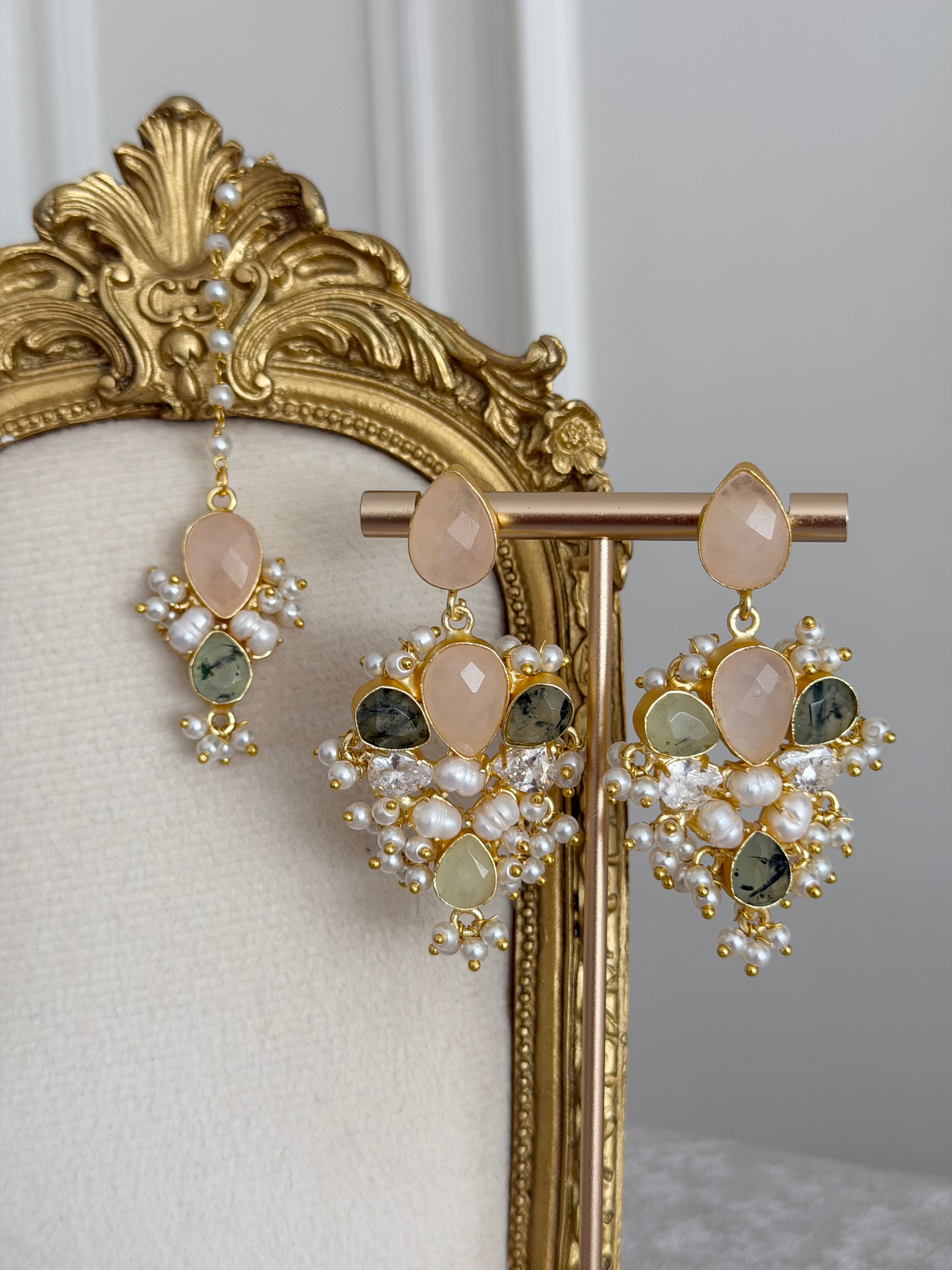 Zaria Rose Quartz Tikka Set