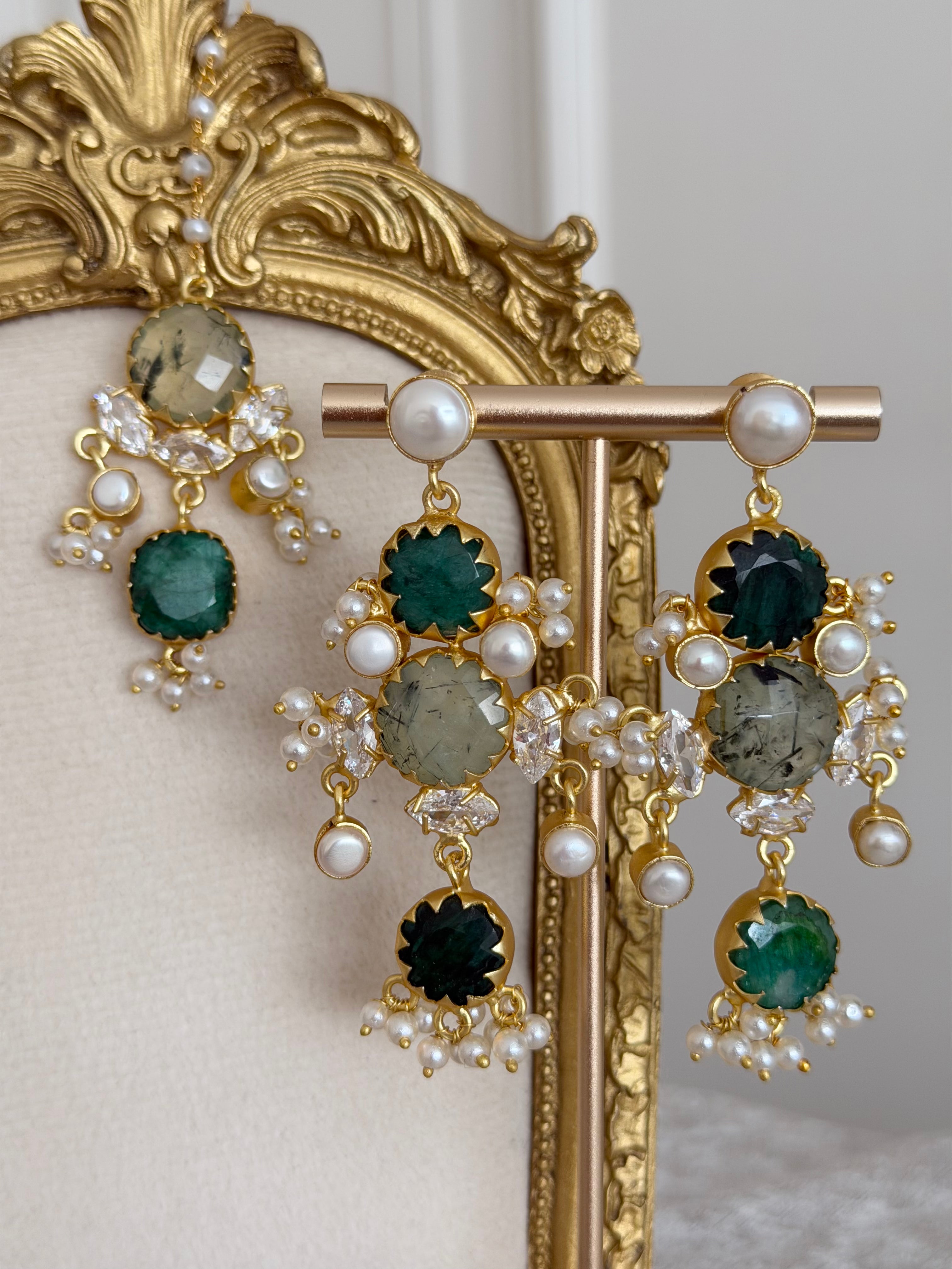 Maira Green & Prehnite Tikka Set