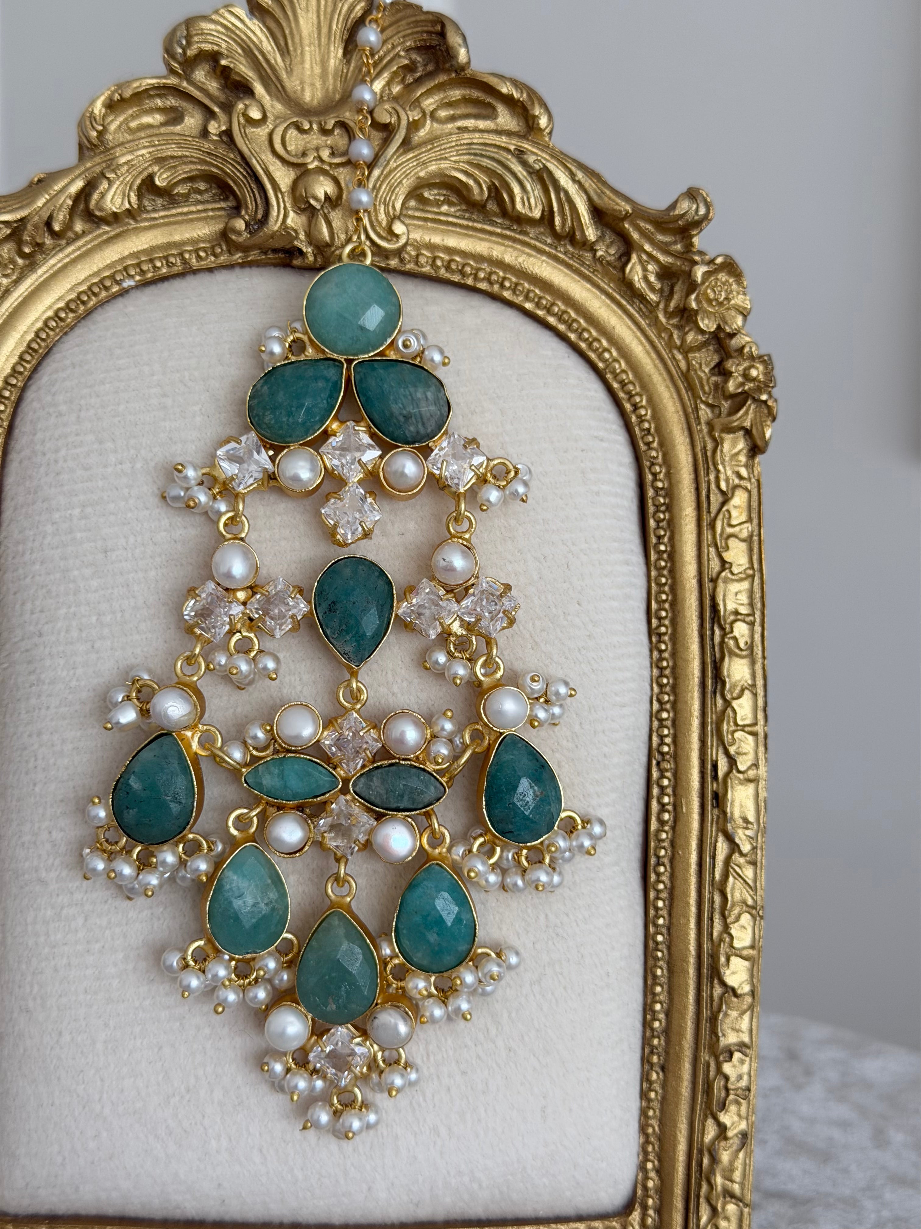 Alara Teal Blue Jhumar