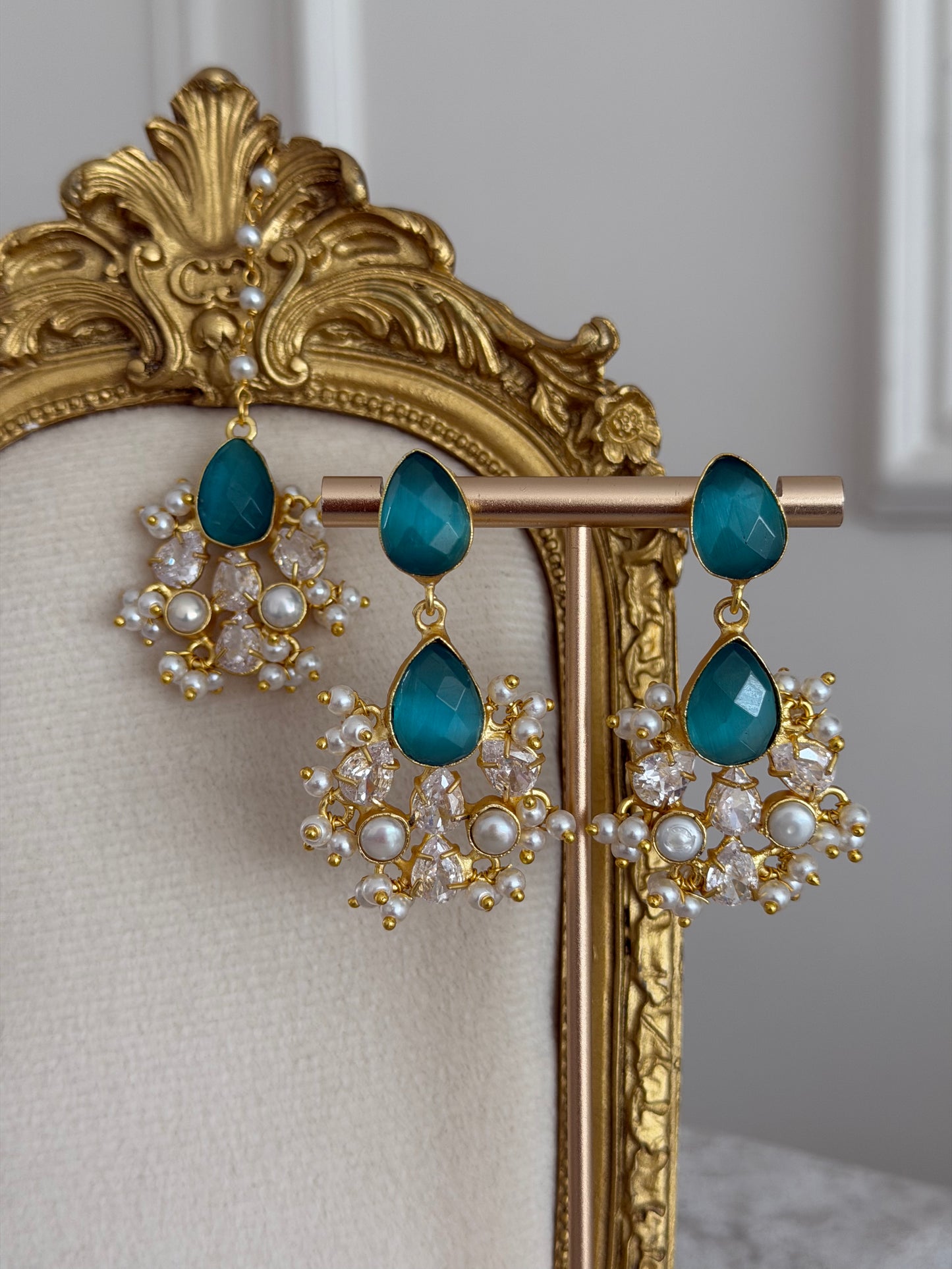 Ziya Teal Blue Tikka set