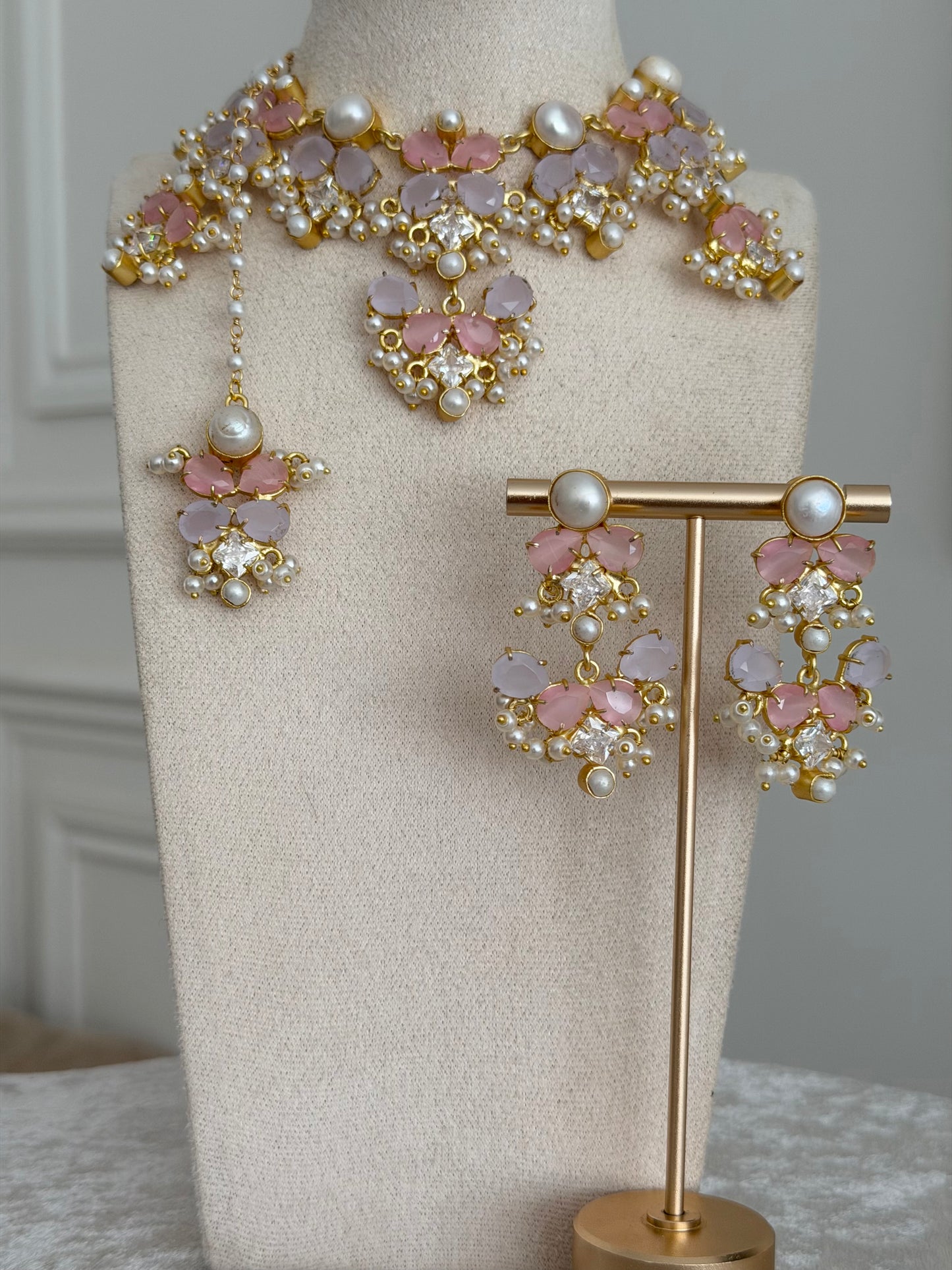 Zara Lilac & Pink Necklace Set