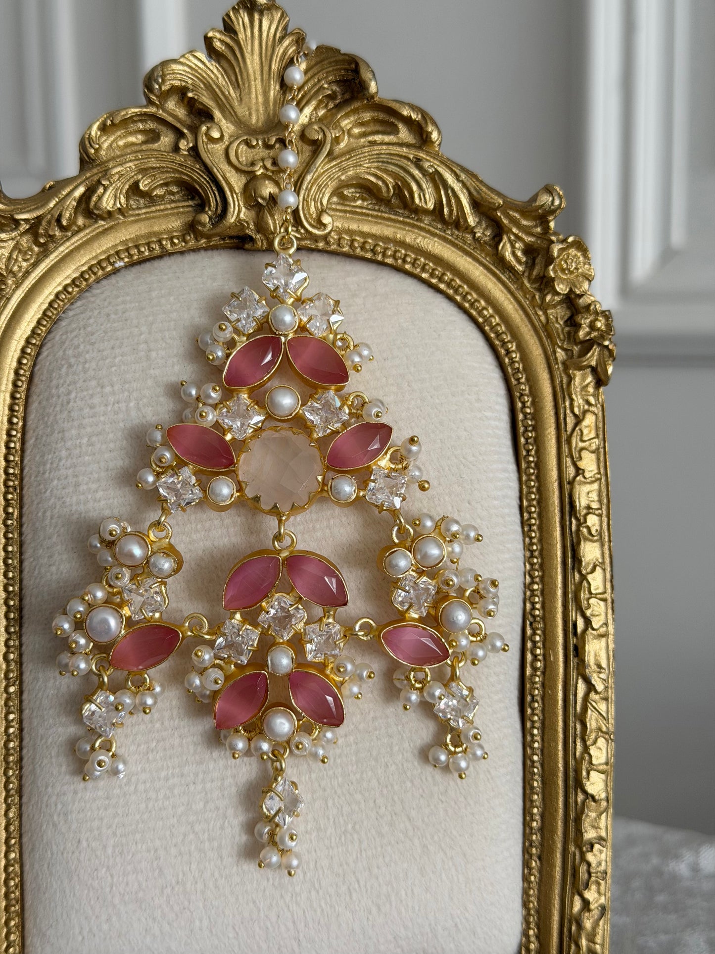 Areej Rose Quartz & Pink Jhumar