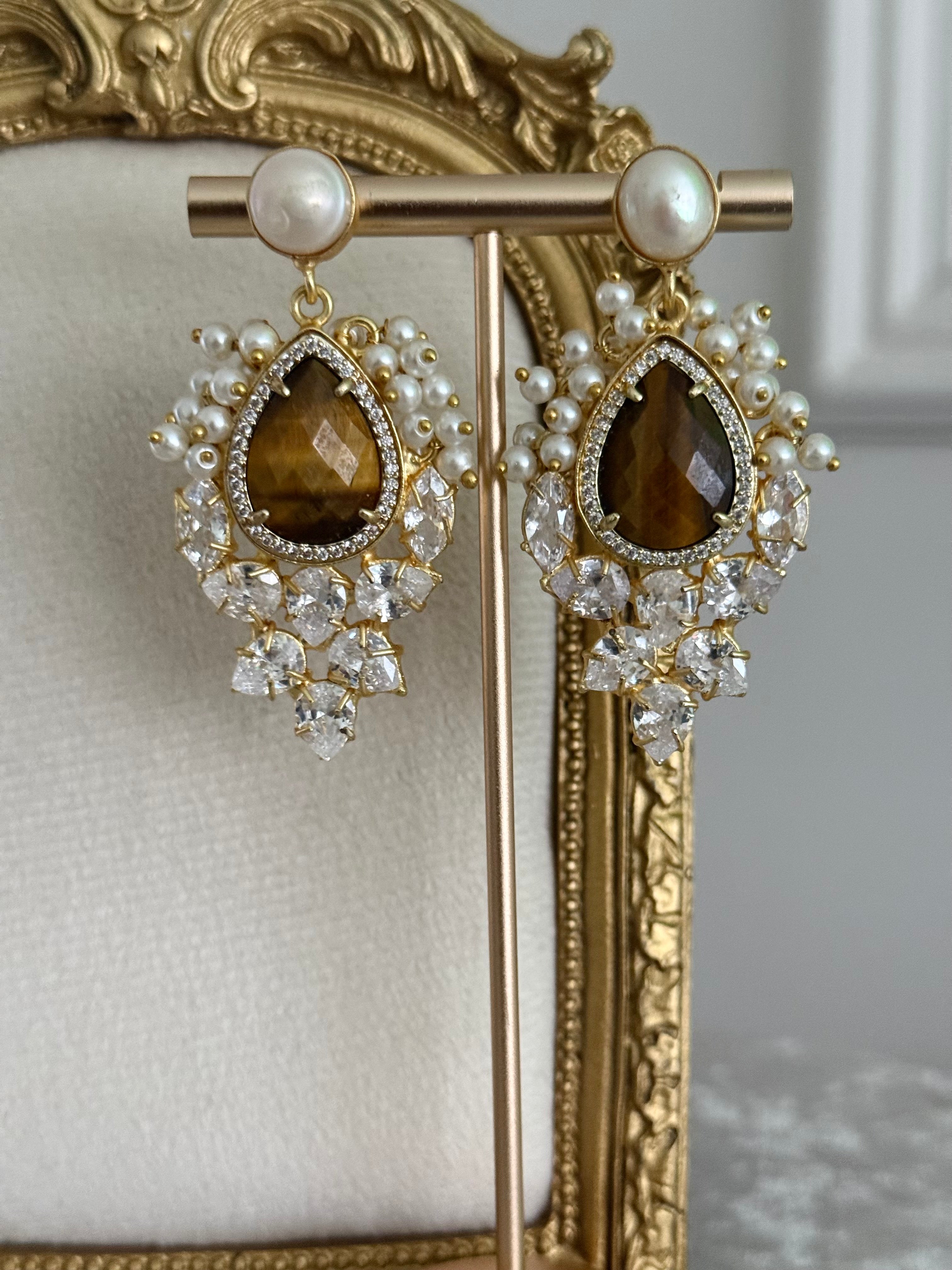 Marisa Tiger Eye Earrings