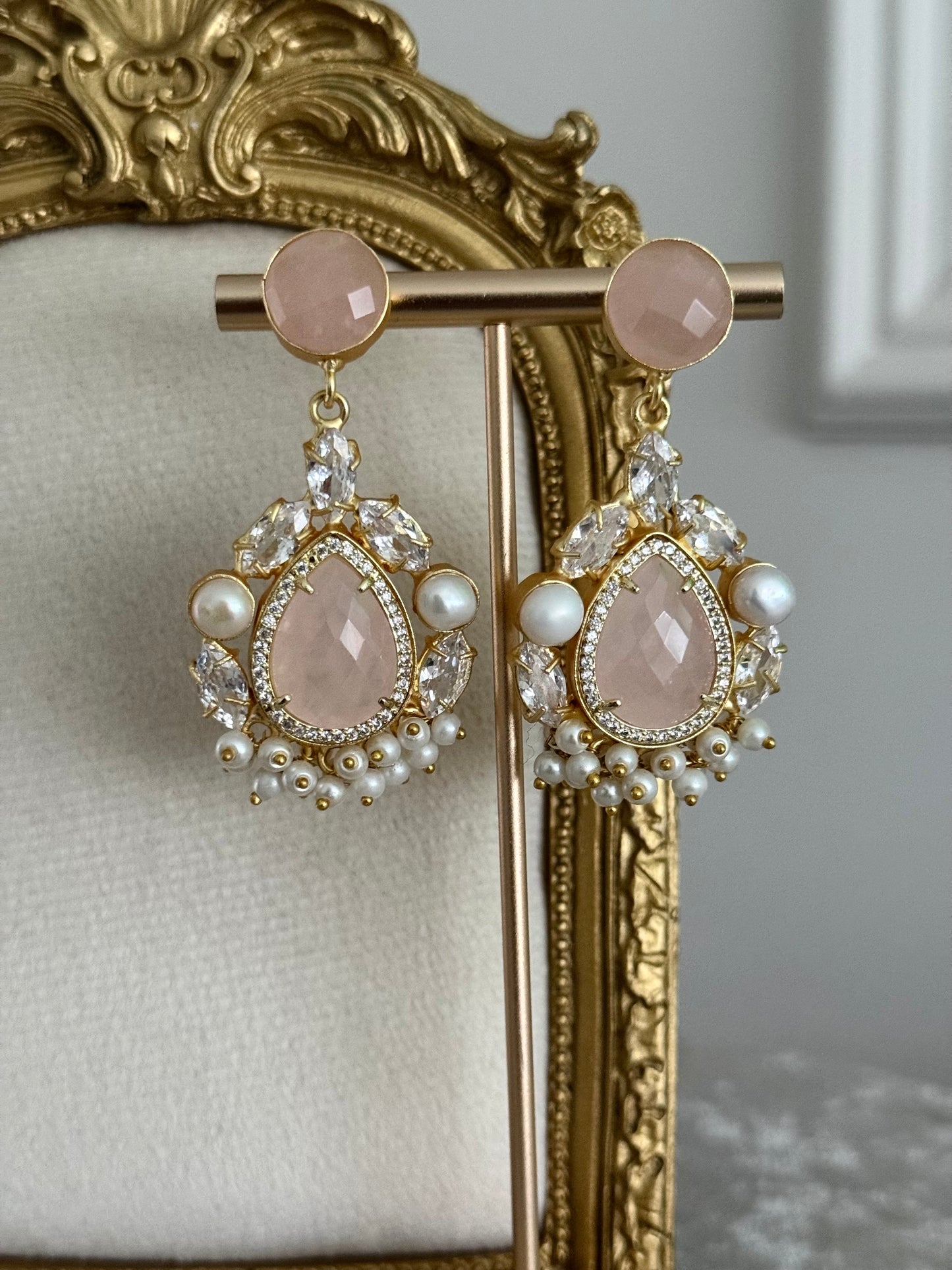 Nina Rose Quartz Earrings