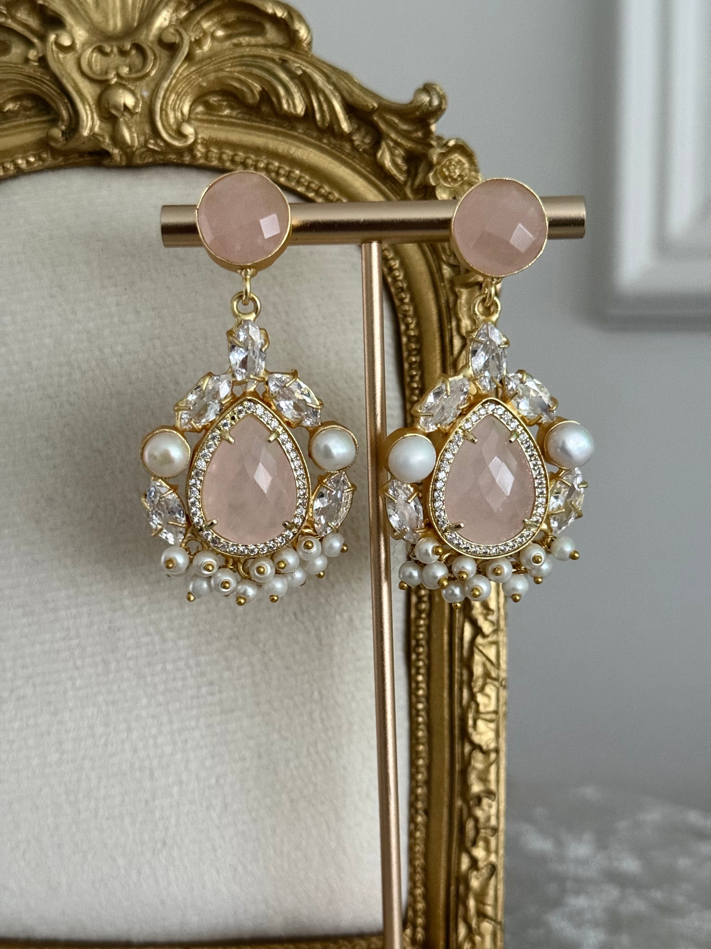 Nina Rose Quartz Earrings