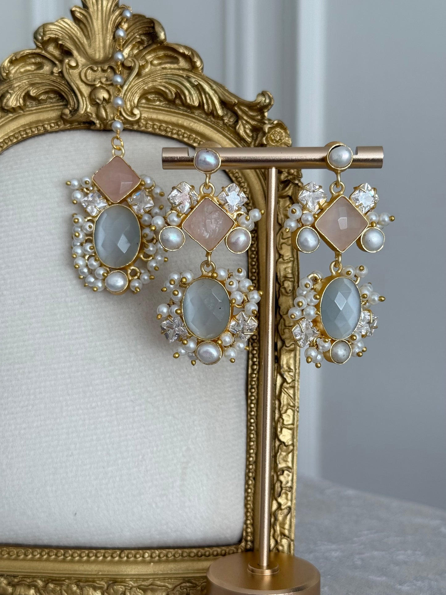 Raya Rose Quartz & Grey Tikka Set
